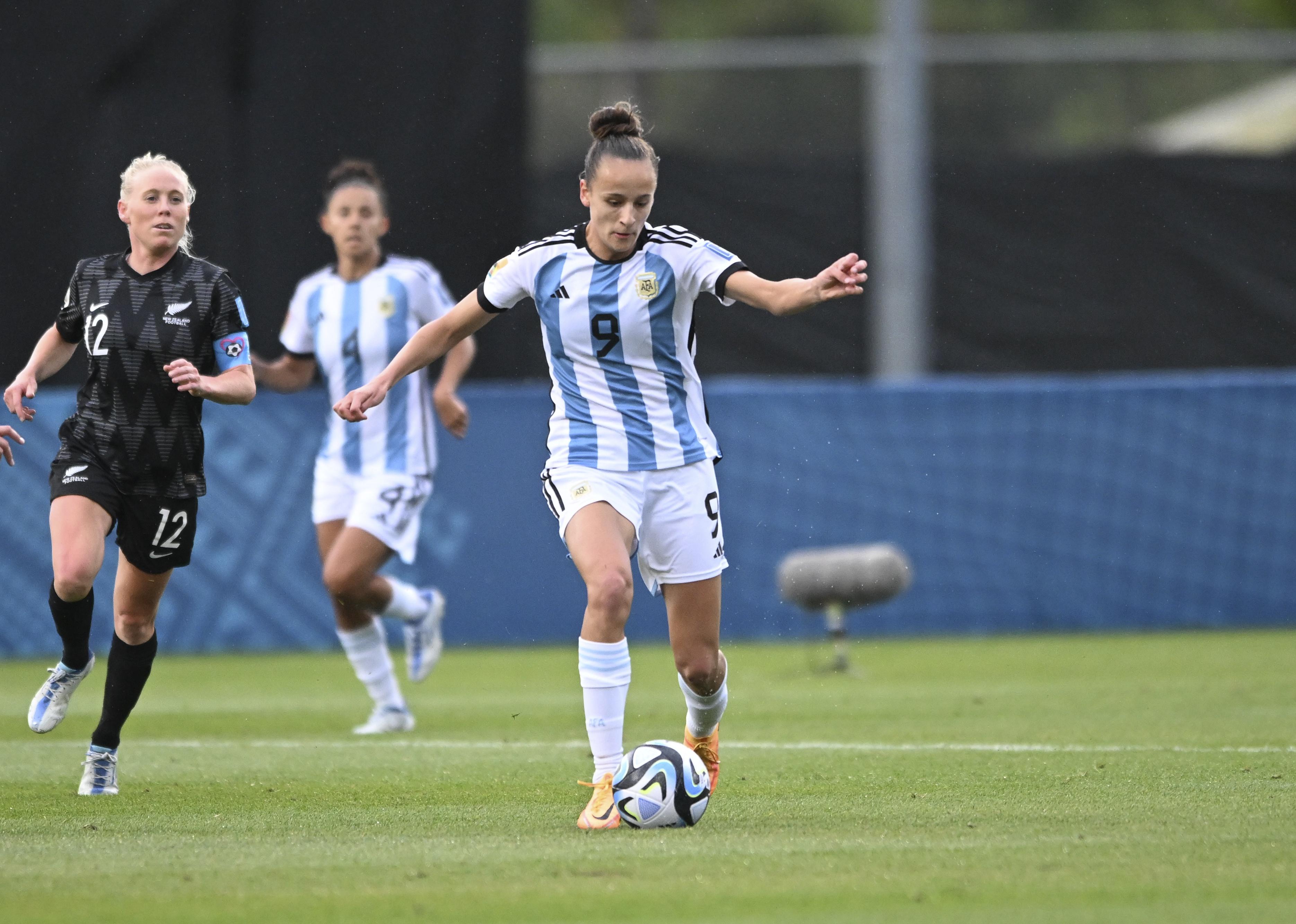 Paulina Gramaglia of Argentina National Women's soccer team in action during the FIFA Women's World Cup 2023 friendly game.