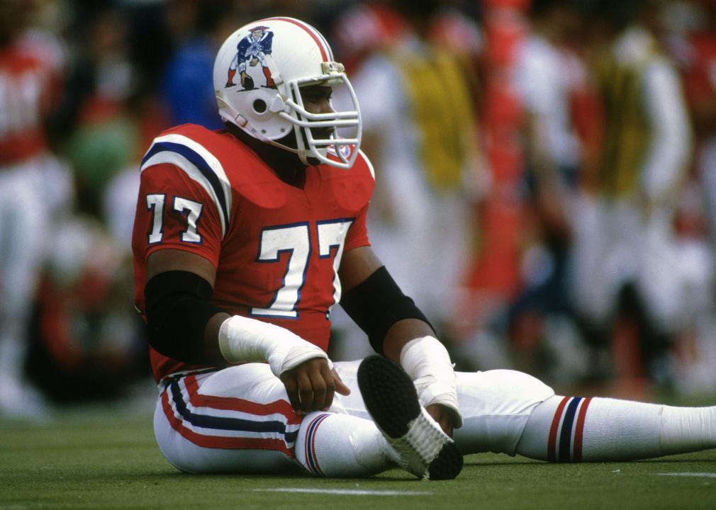 Kenneth Sims of the New England Patriots looks on during an NFL football game circa 1982