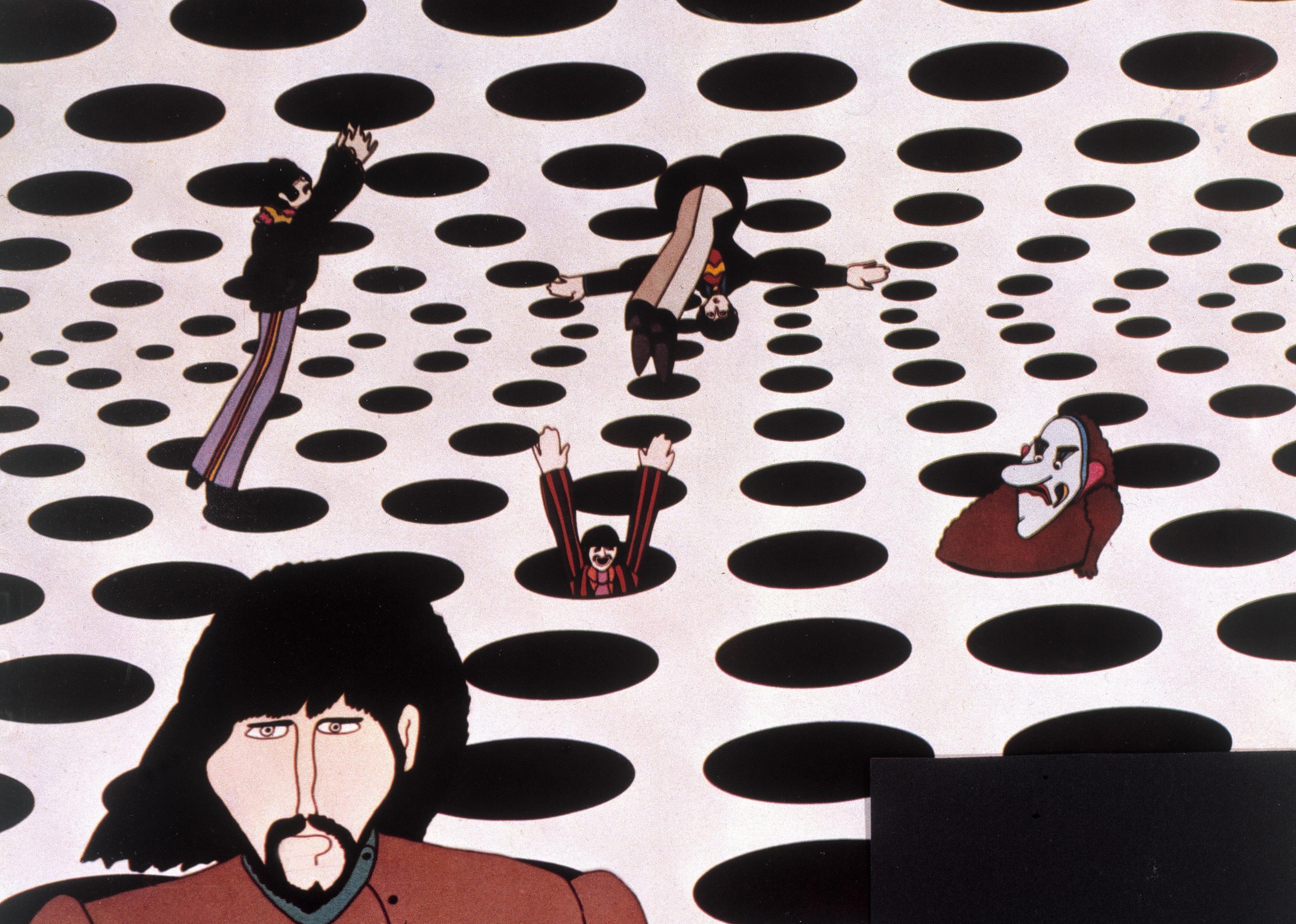 An illustrated scene from Yellow Submarine.