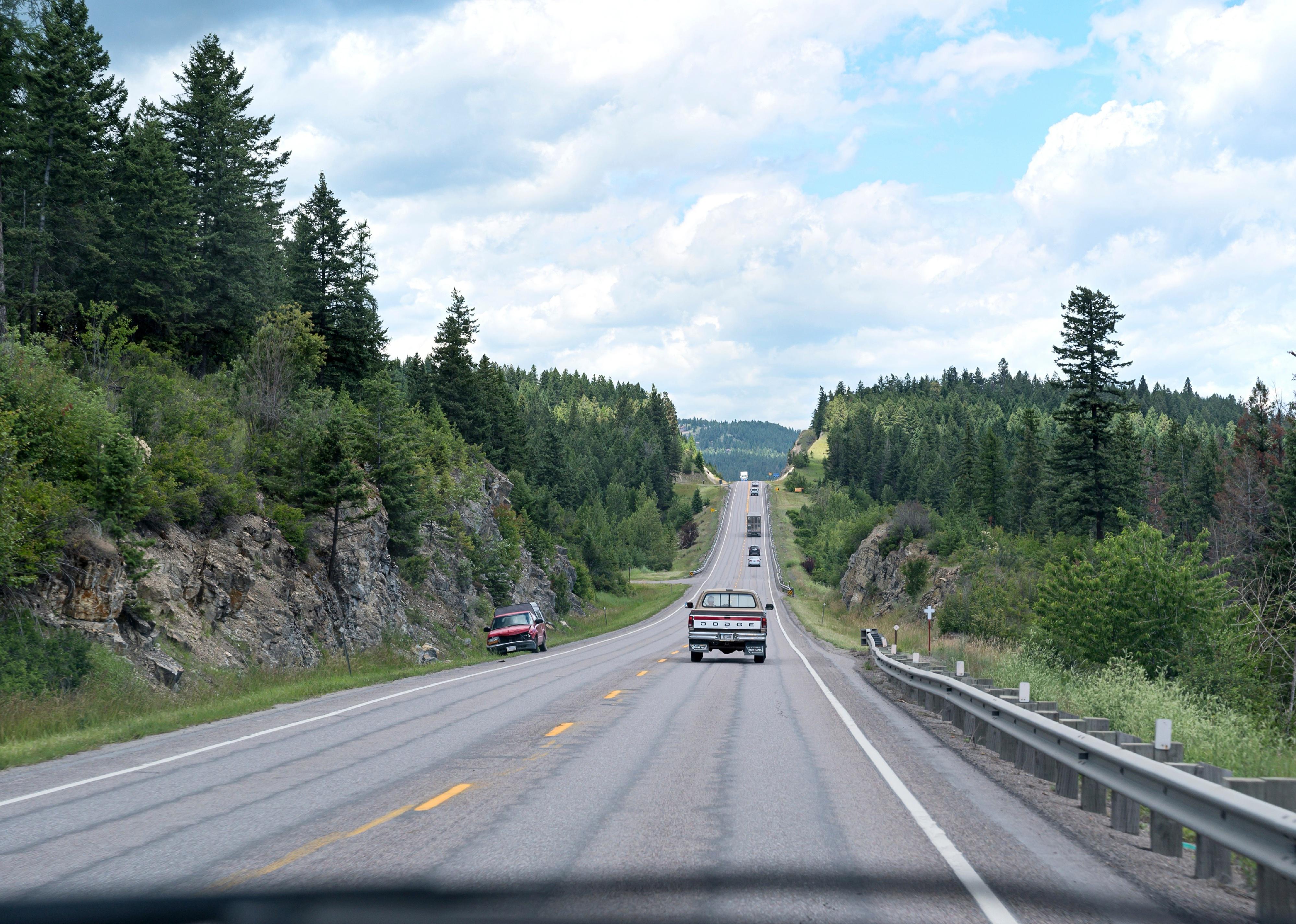 Highway through the Montana, Rockies.