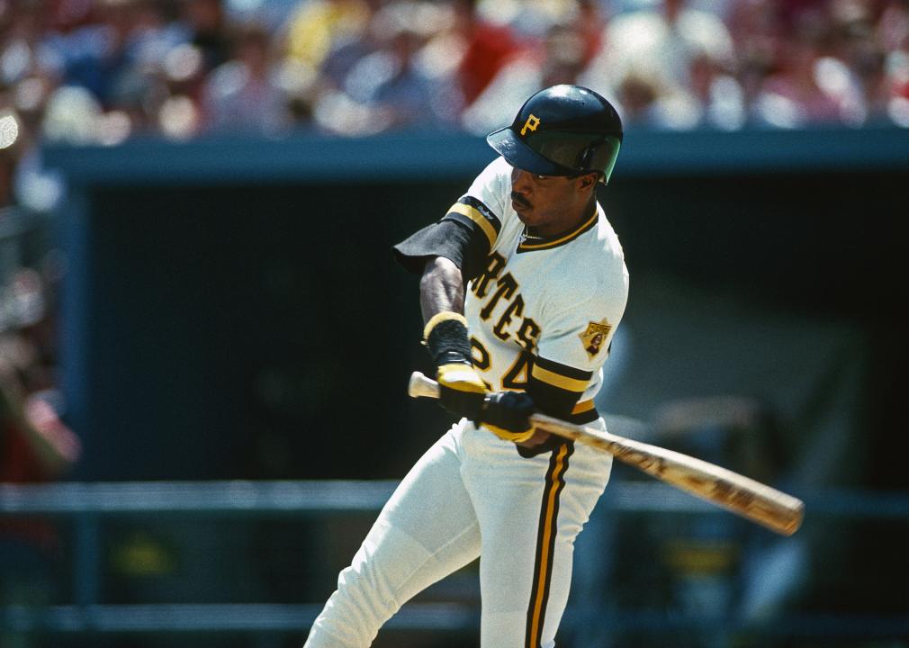 Barry Bonds of the Pittsburgh Pirates bats during a Major League Baseball game.
