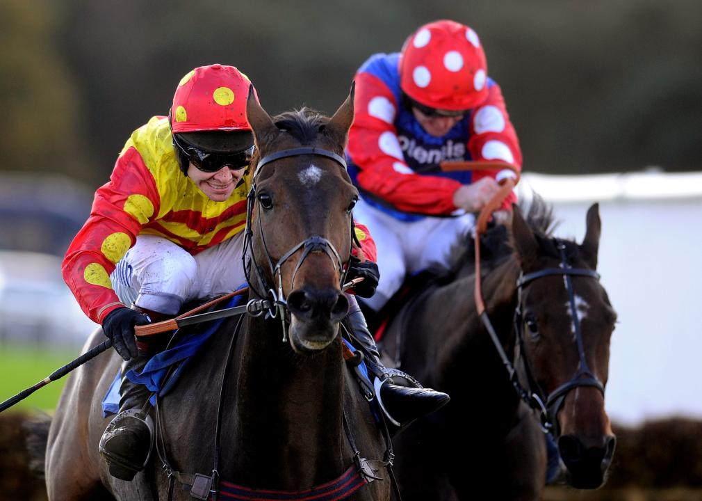 The Betfred The Bonus King 'National Hunt' Novices' Hurdle Race at Exeter racecourse.