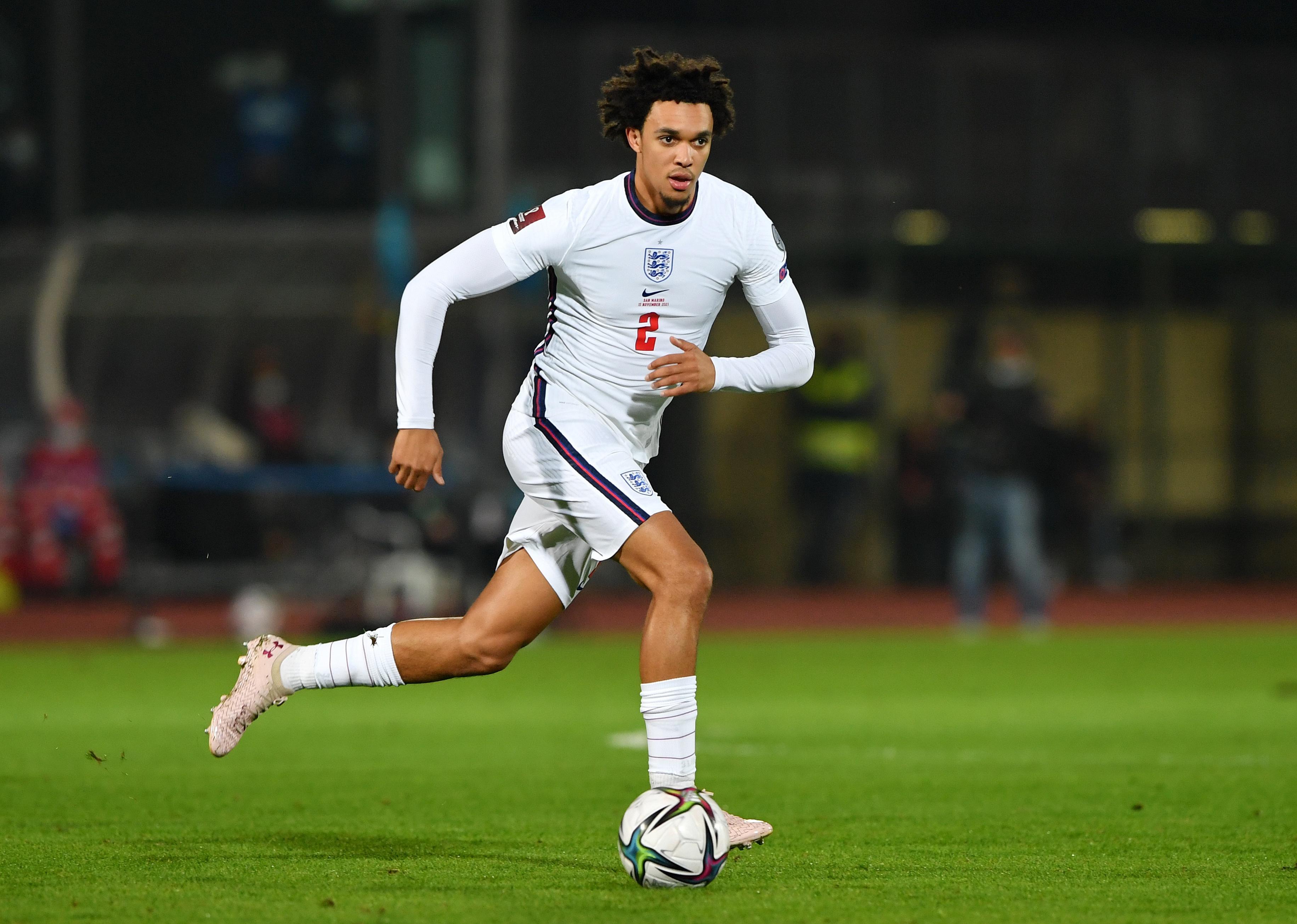 Trent Alexander-Arnold during the 2022 FIFA World Cup Qualifier match between San Marino and England