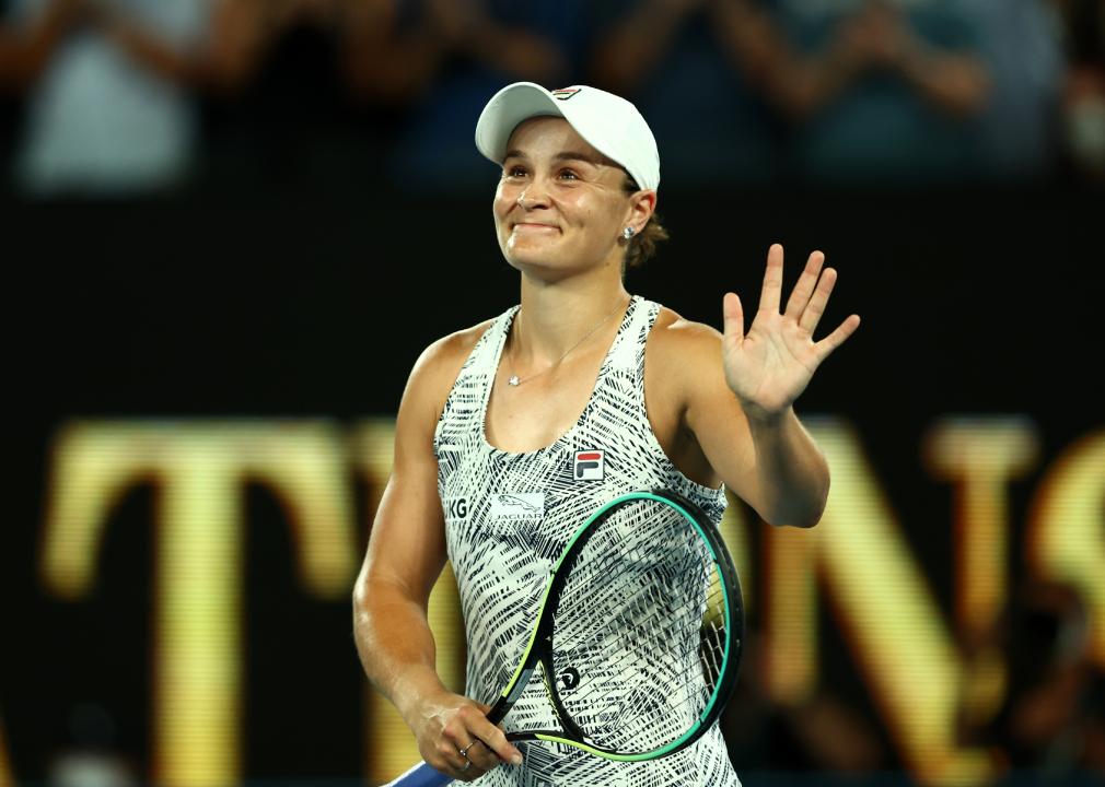 Ashleigh Barty of Australia celebrates winning