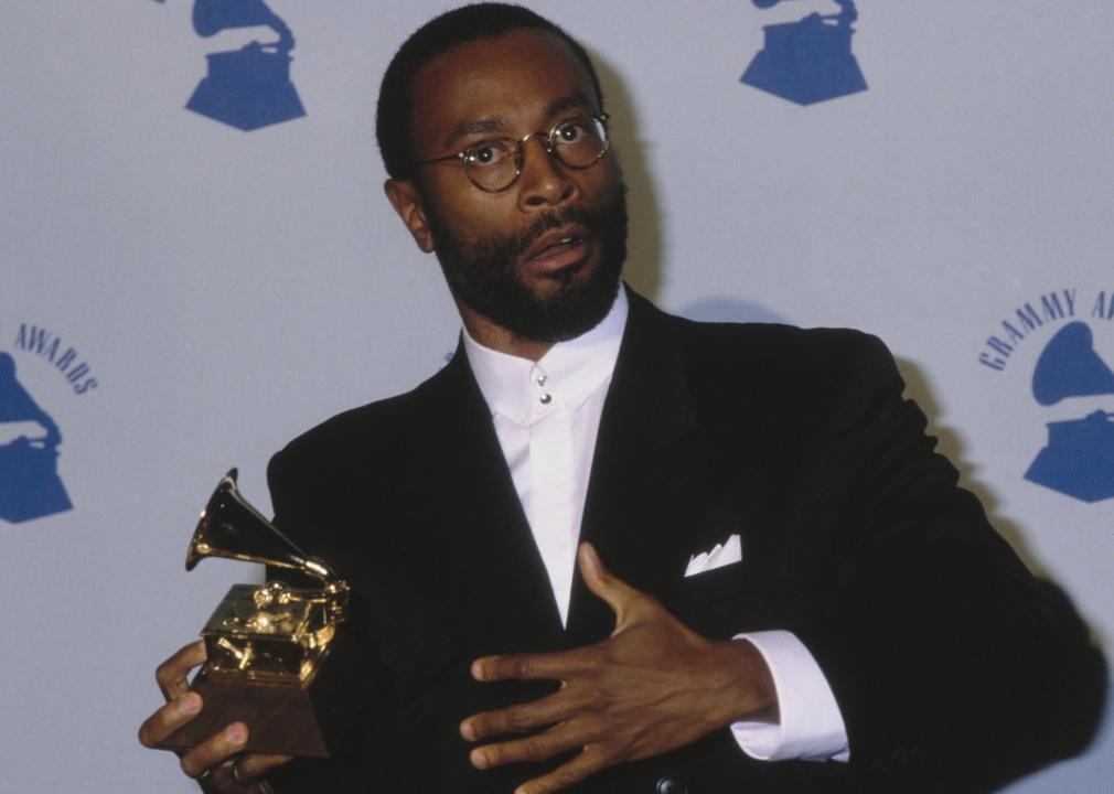 Bobby McFerrin in the press room of the 31st Annual Grammy Awards.