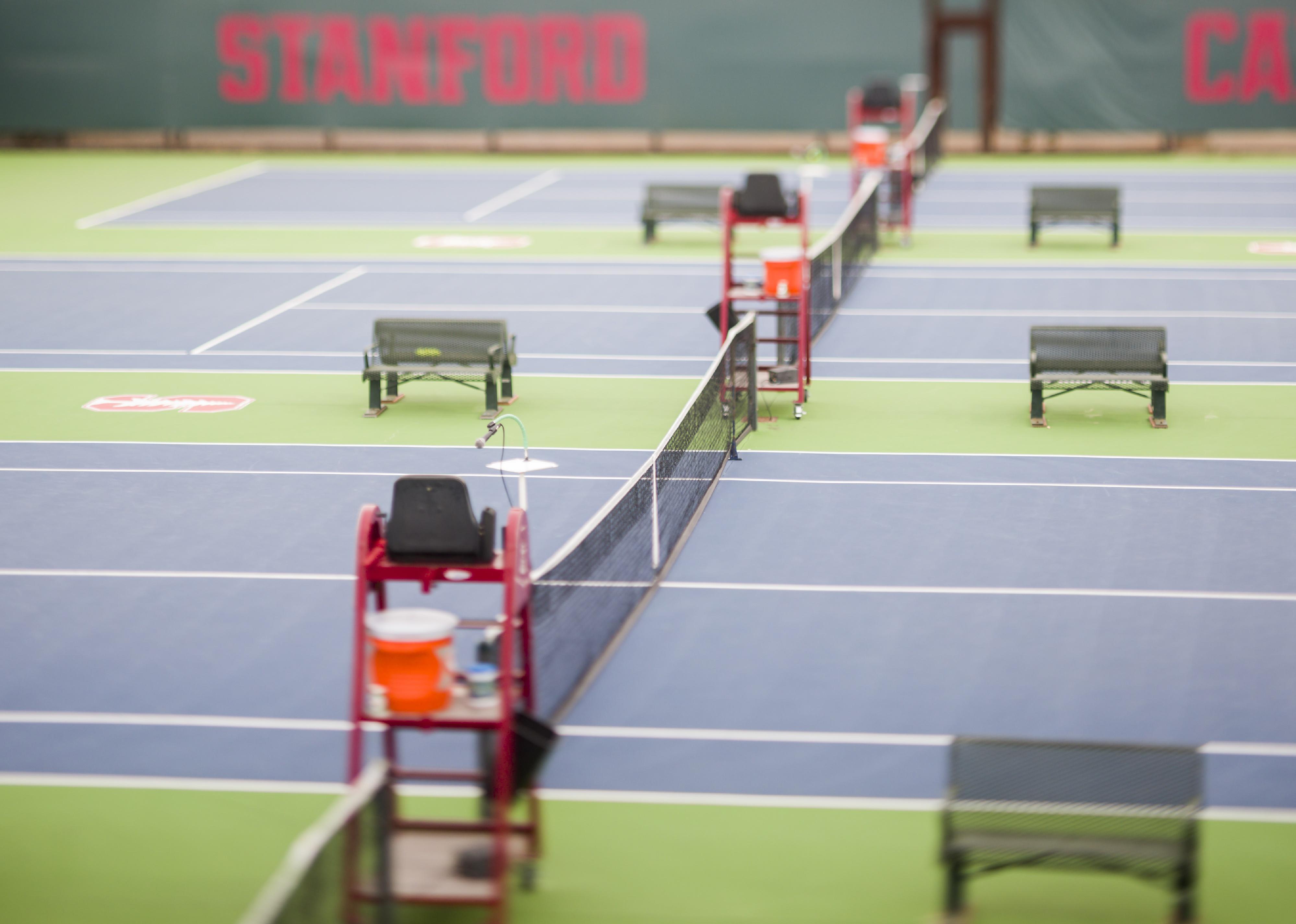 A general view of the courts before an NCAA Women