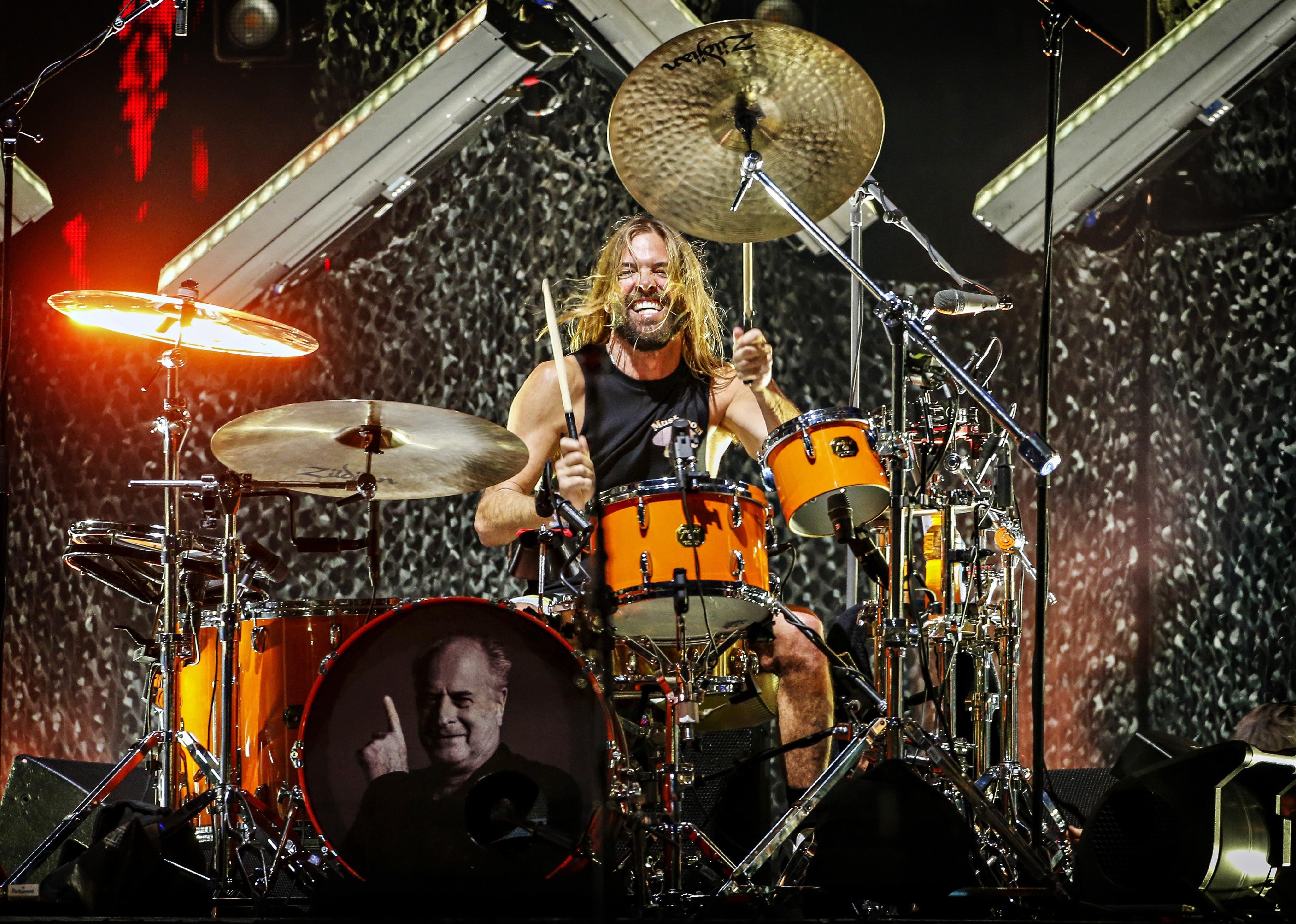 Taylor Hawkins of the Foo Fighters performs on stage in March 2022.