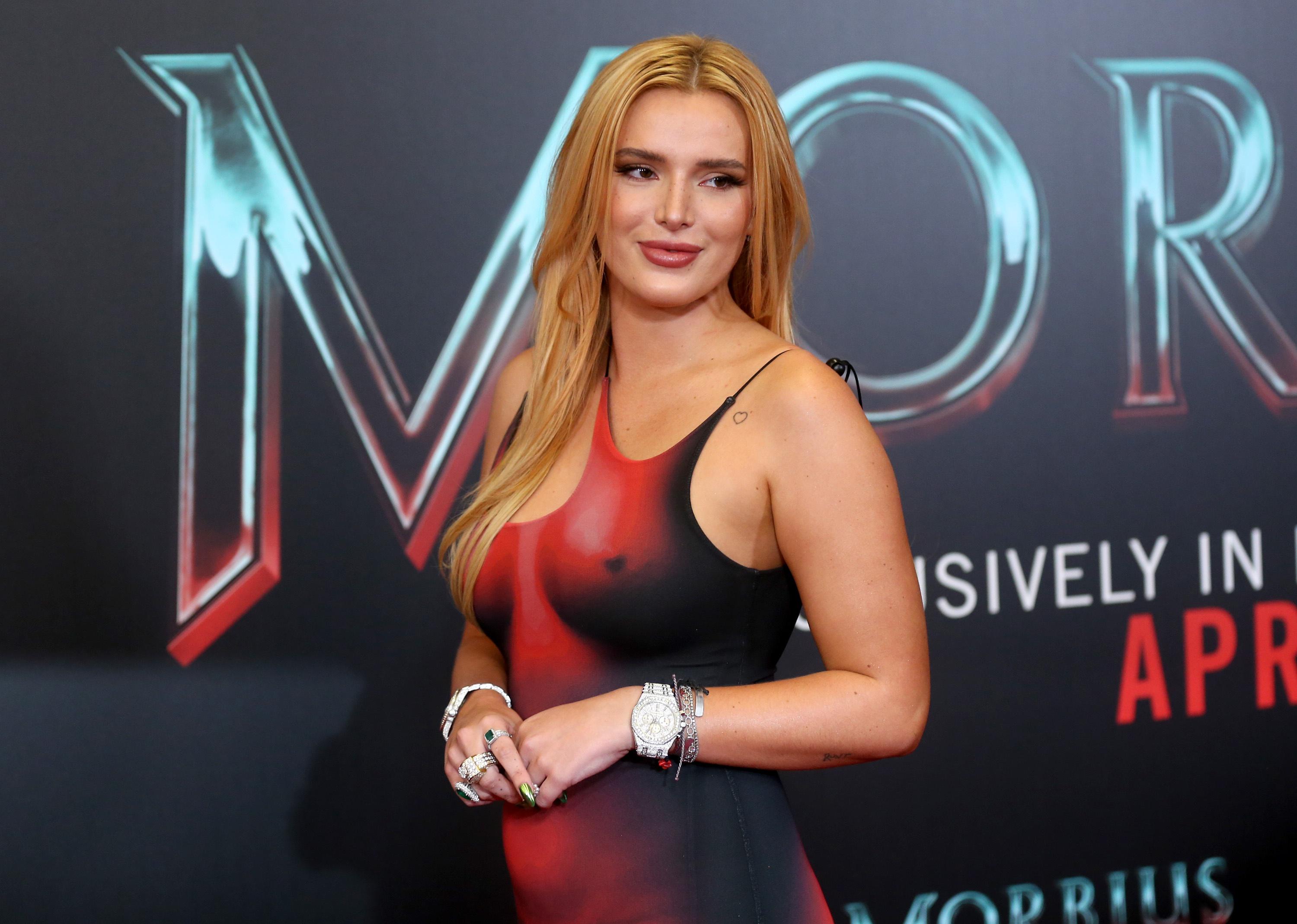 Bella Thorne attends the "Morbius" Fan Special Screening.