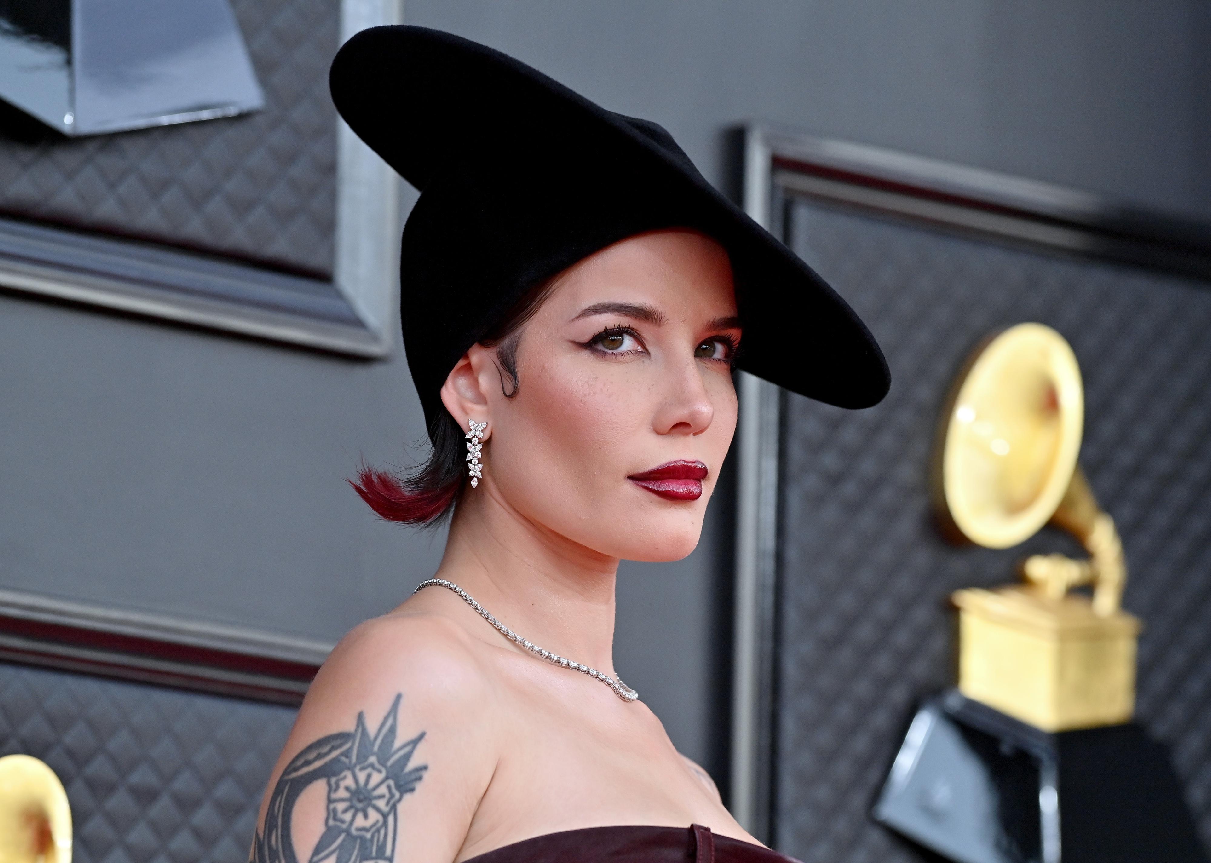 Halsey at the GRAMMY Awards at MGM Grand Garden Arena.