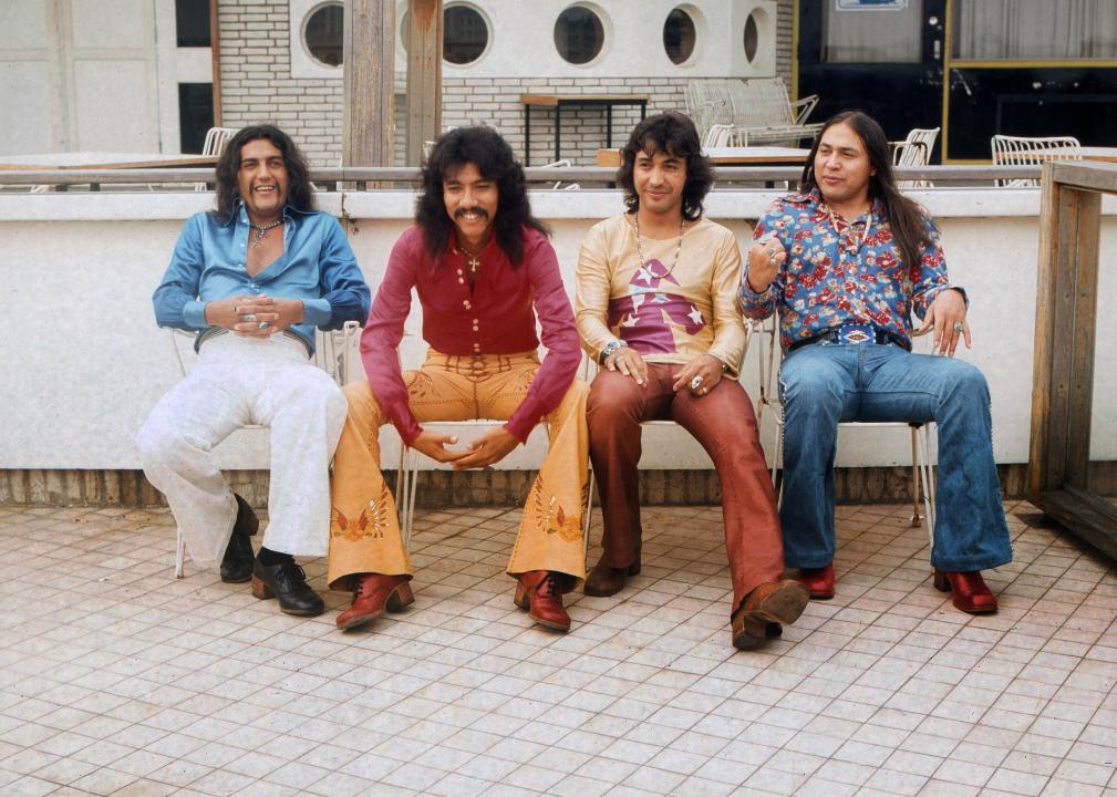 Redbone on a bench in Germany, around 1974.