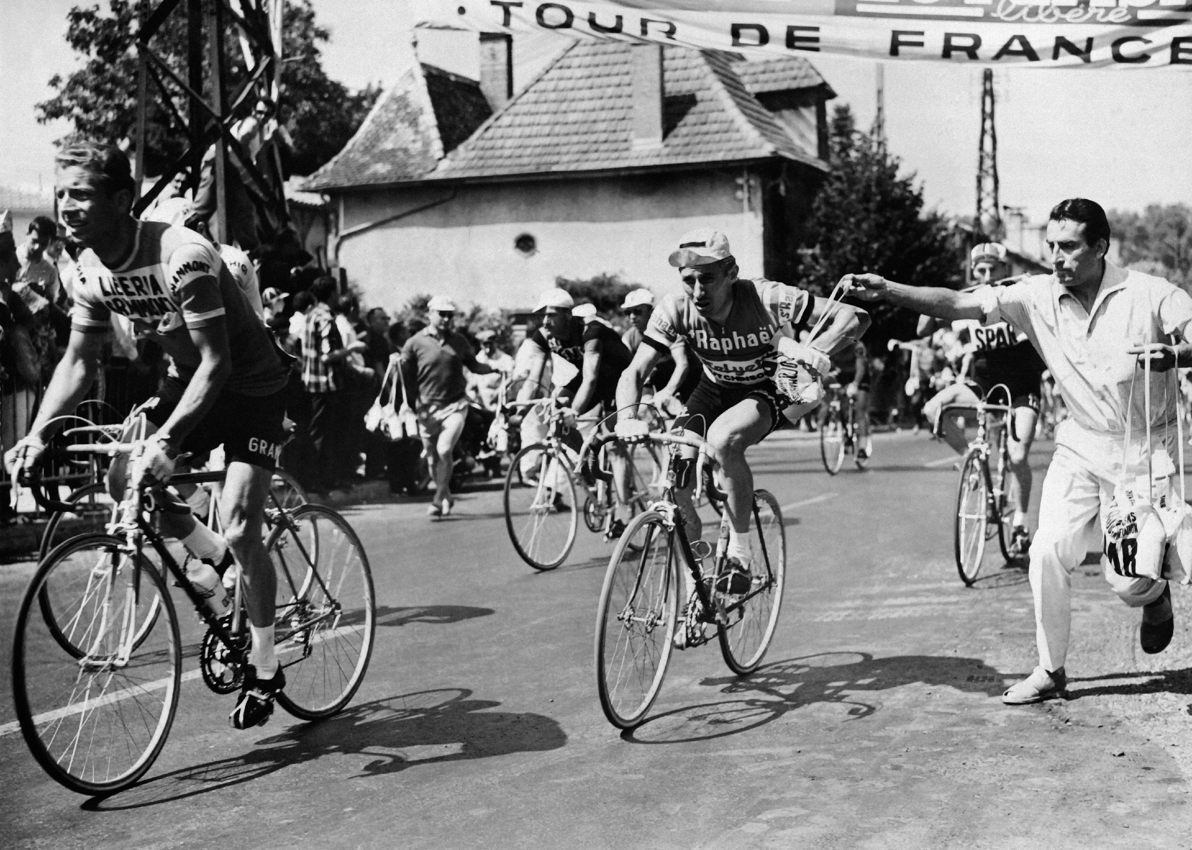 Jacques Anquetil in the 10th stage of The Tour De France Cycle Race.
