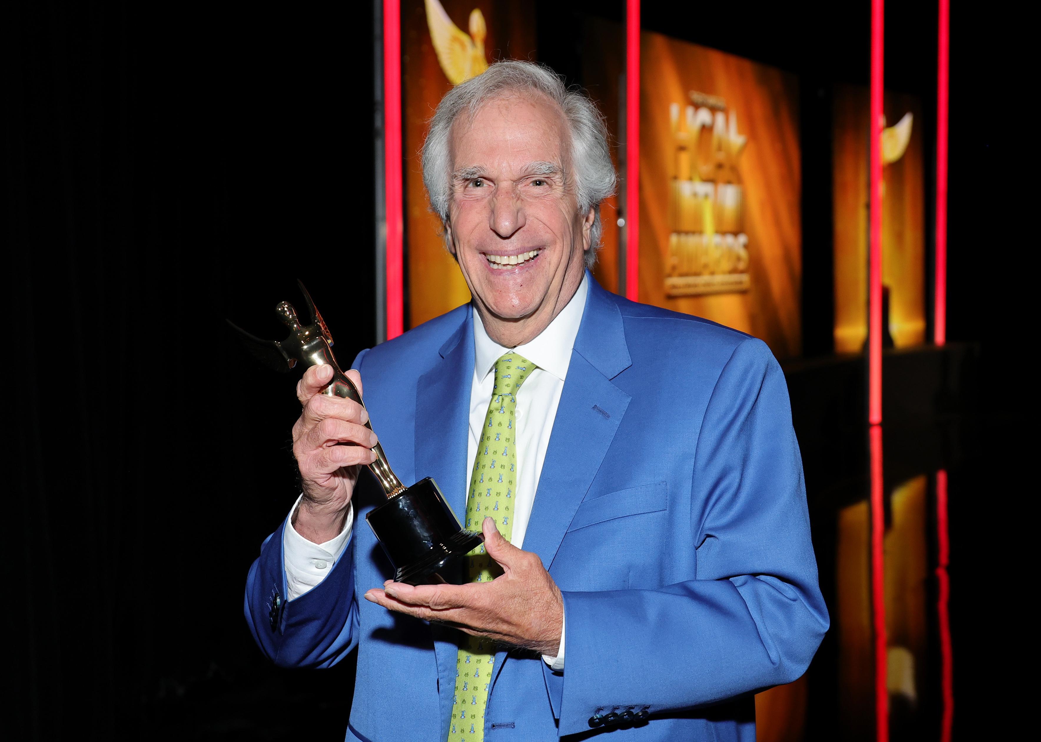 Henry Winkler poses backstage at The 2nd Annual HCA TV Awards.