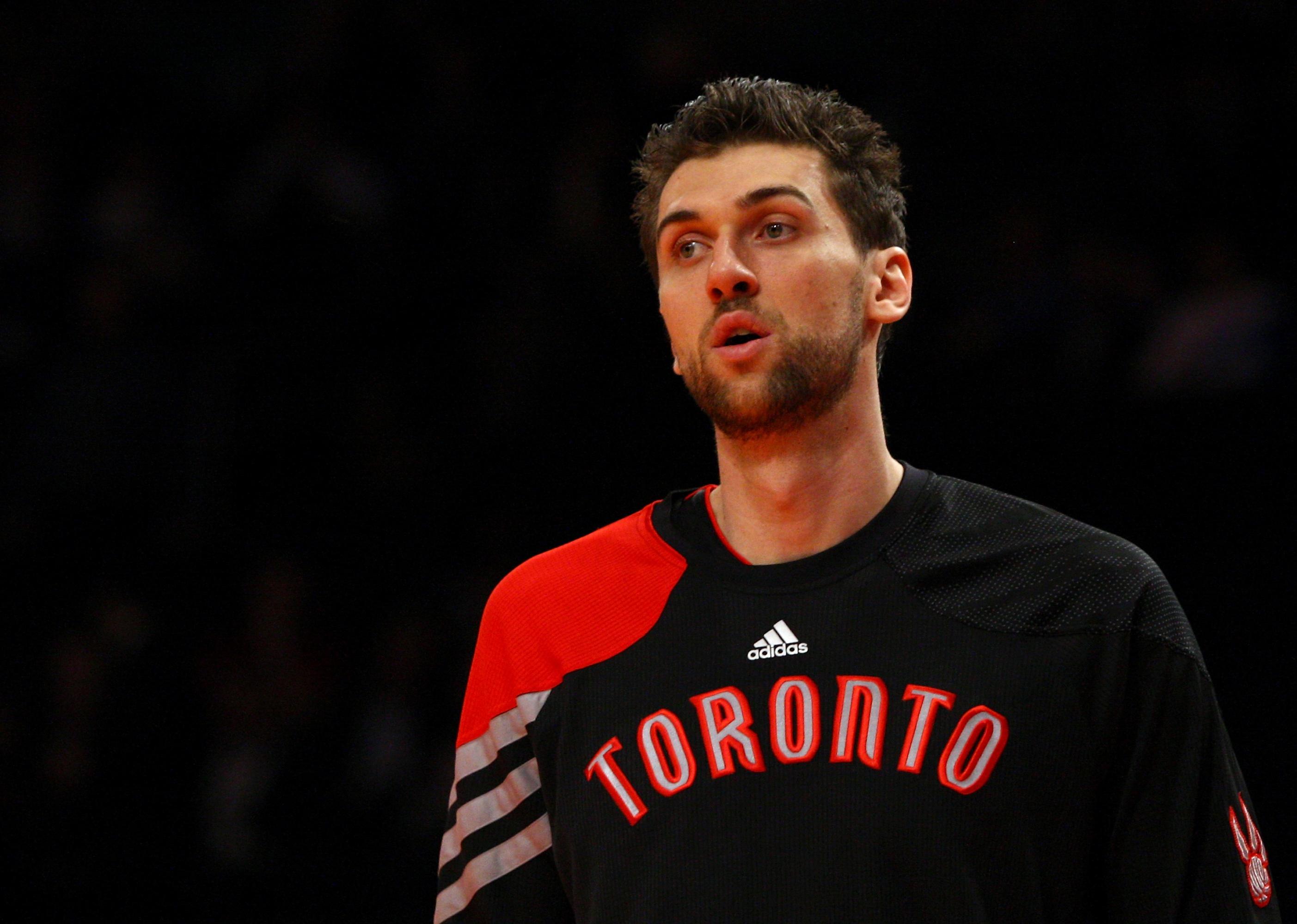Andrea Bargnani during warm up at Madison Square Garden.