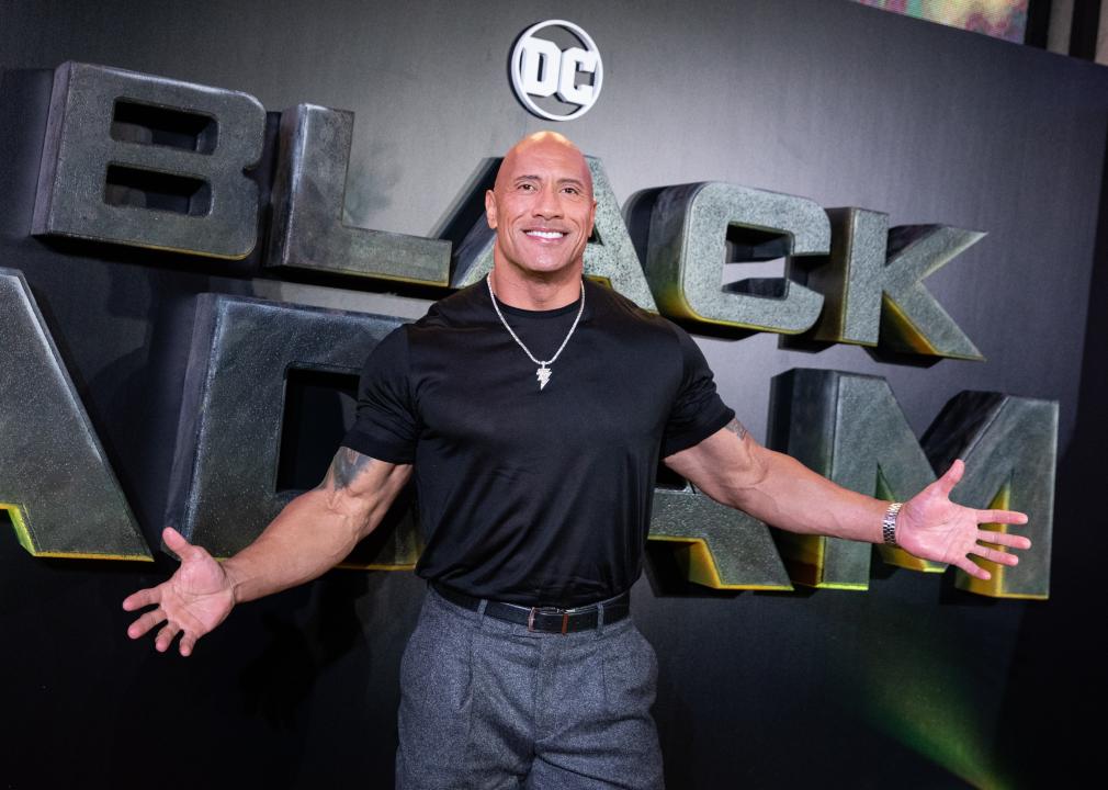 Dwayne Johnson attends the "Black Adam" premiere at Cine Capitol.