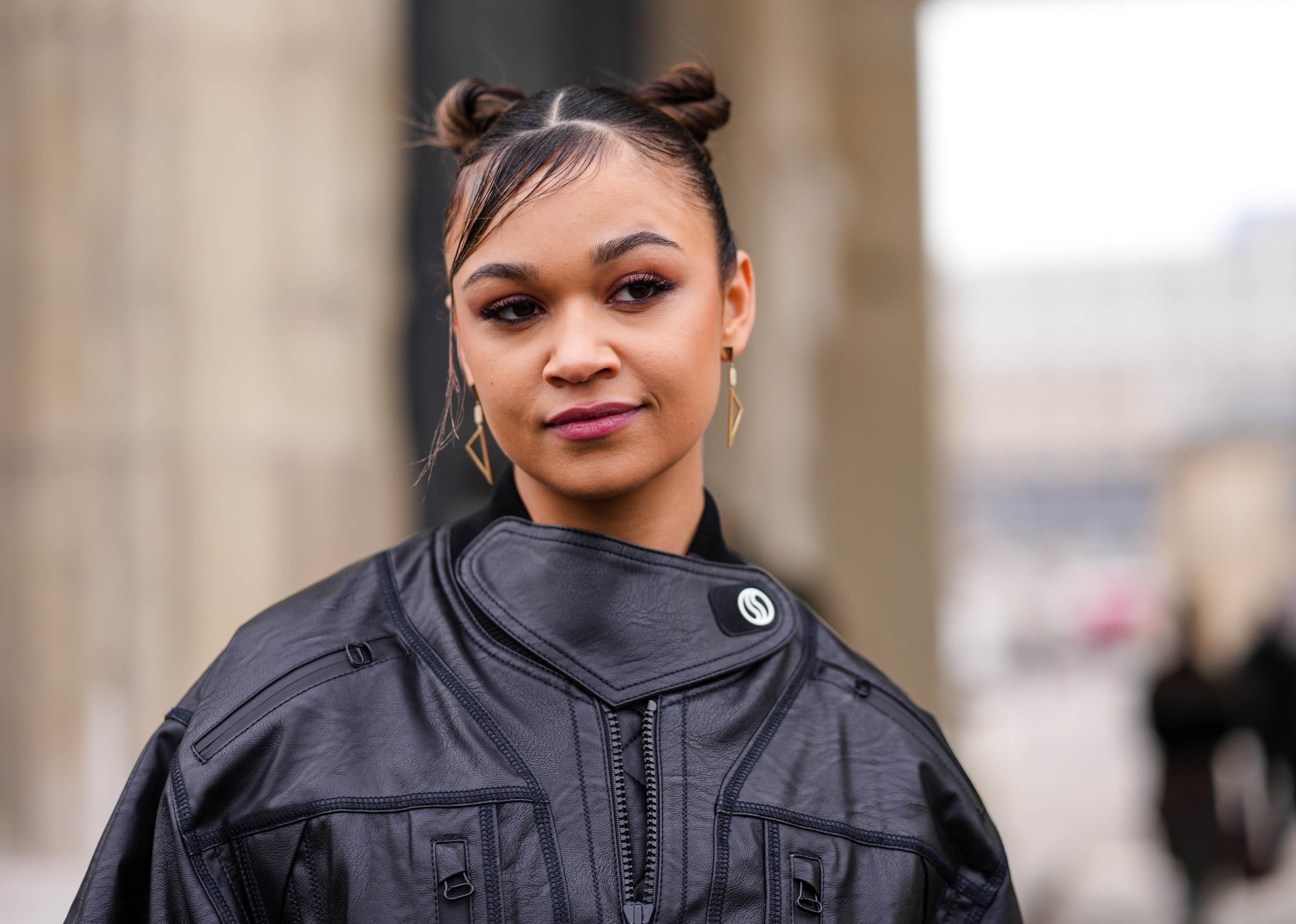 Madison Bailey during Paris Fashion Week.