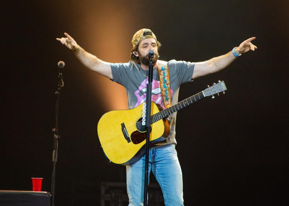 Thomas Rhett performs on stage on day one of the C2C Country To Country 2023 Festival.