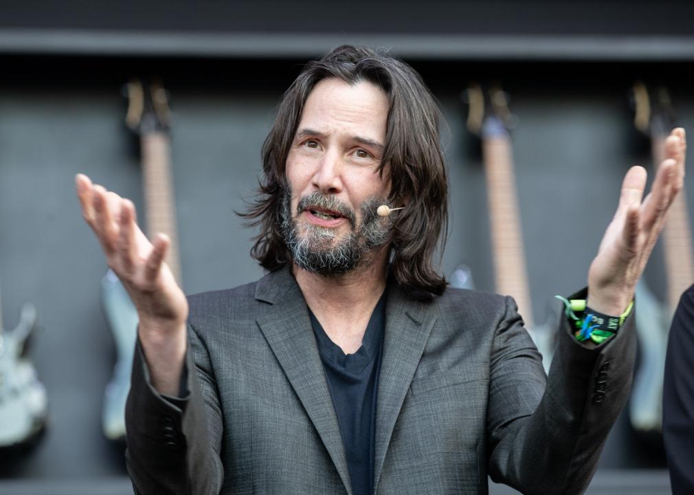 Keanu Reeves attends a culinary demonstration during the 2023 BottleRock Napa Valley festival.