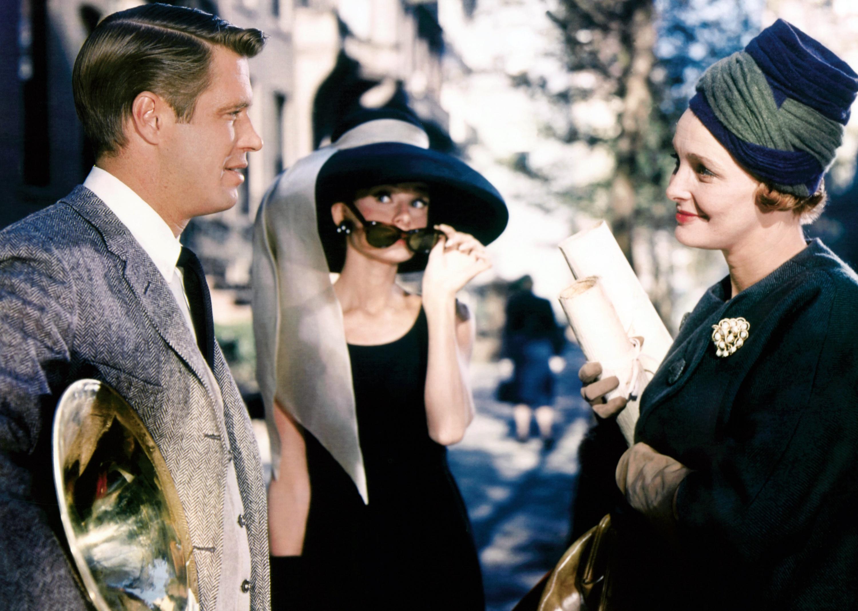 George Peppard, Audrey Hepburn, and Patricia Neal in 