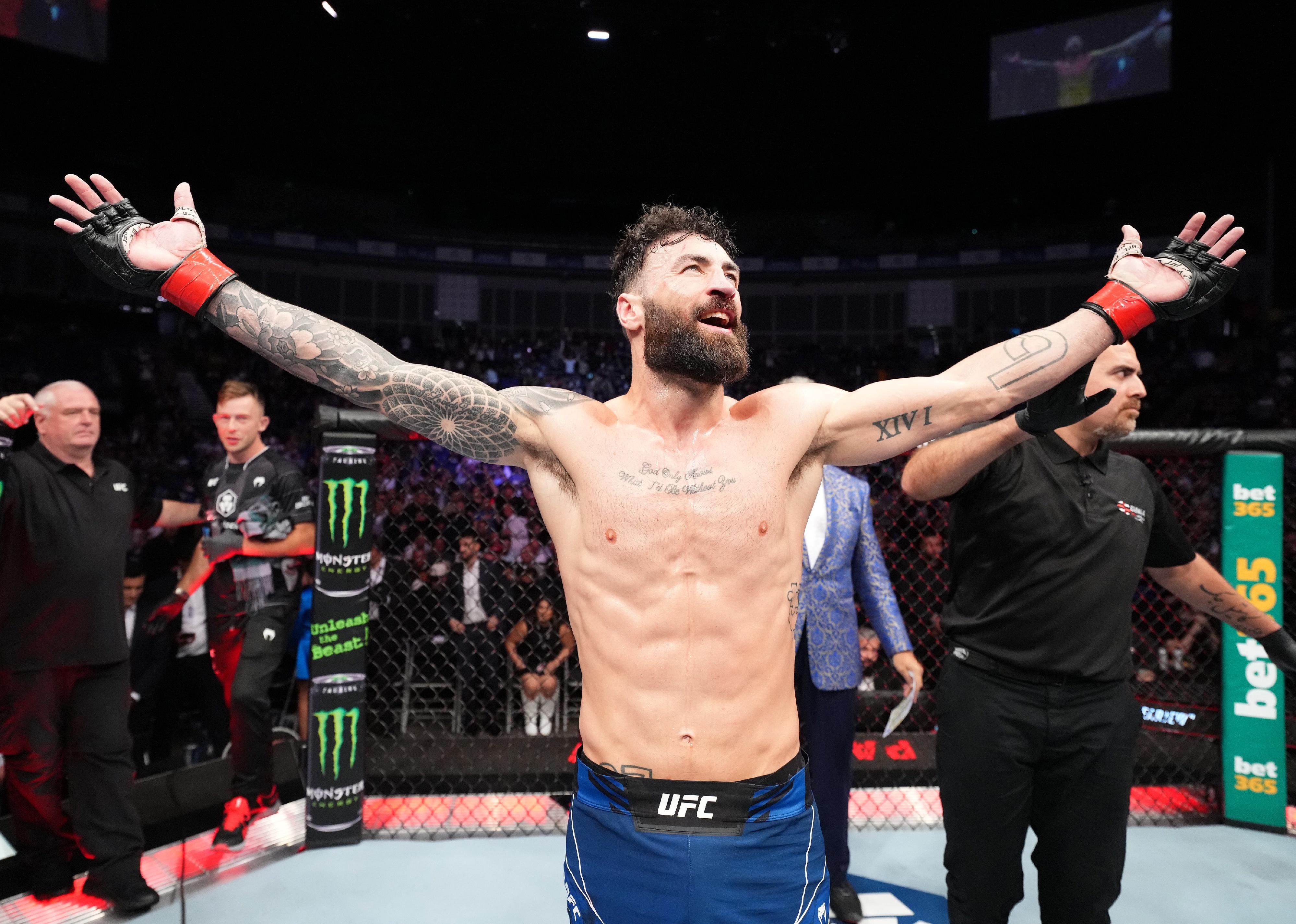 Paul Craig reacts after defeating Andre Muniz in their middleweight fight during the UFC Fight Night.