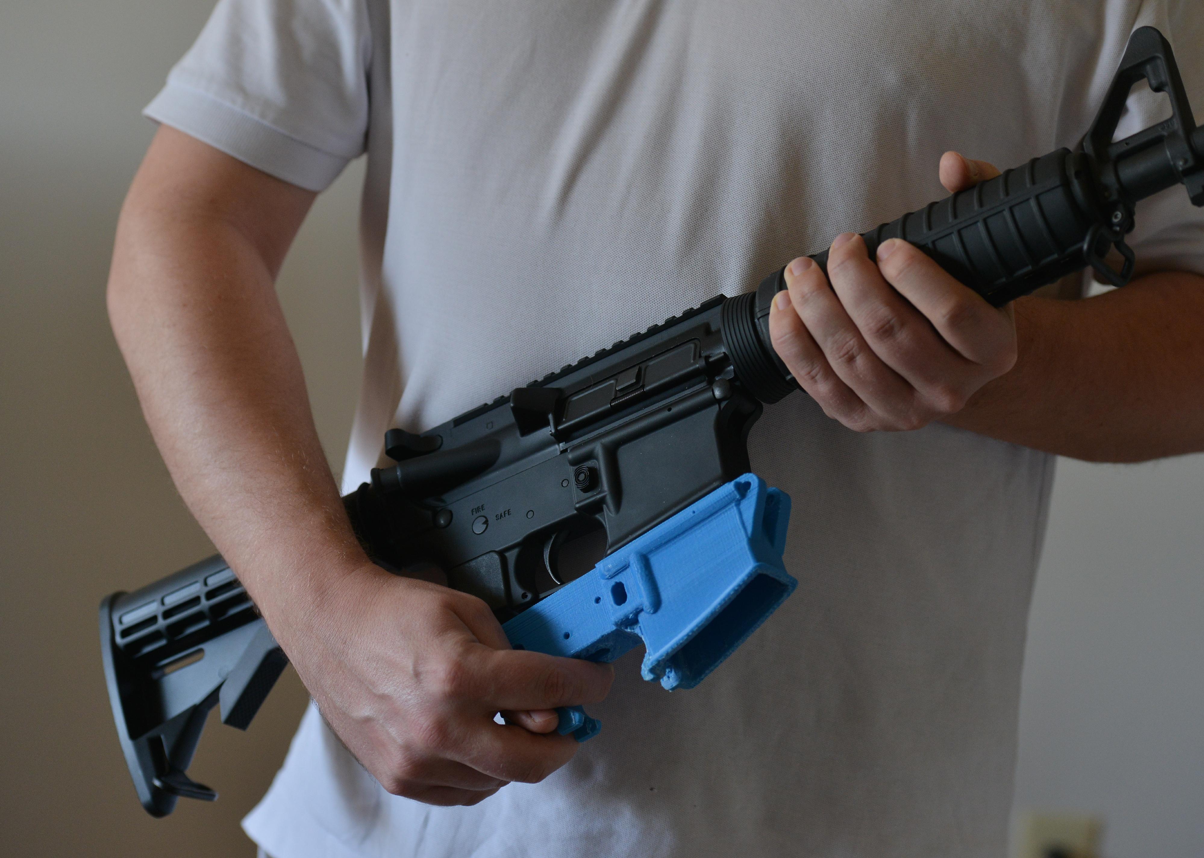 Assault Rifle Parts Made with a 3-D Printer.