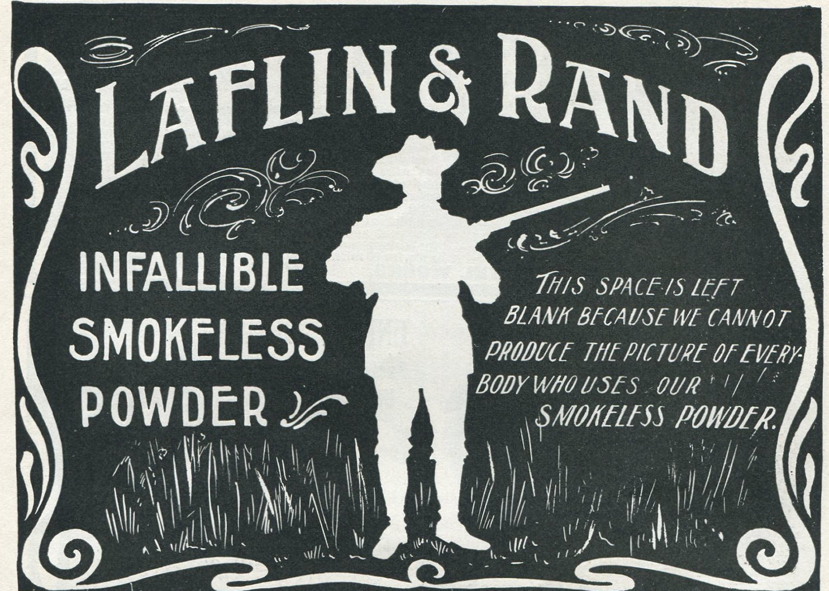 Advertisement for Laflin & Rand smokeless gun powder, 1902. 
