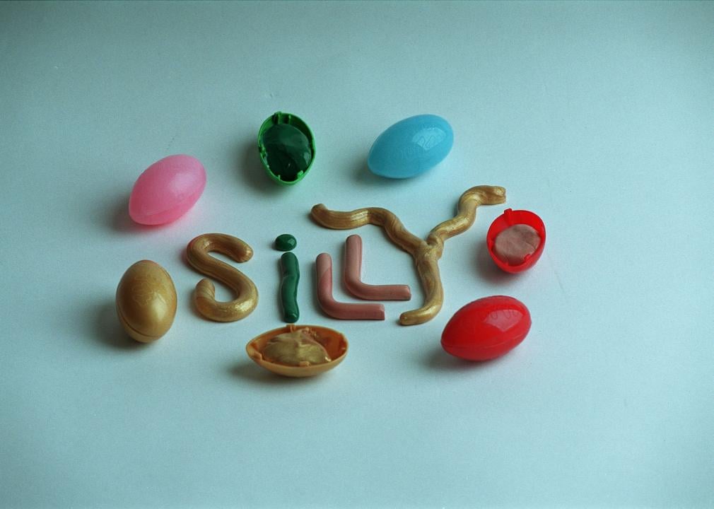 Colorful clay form the word Silly.
