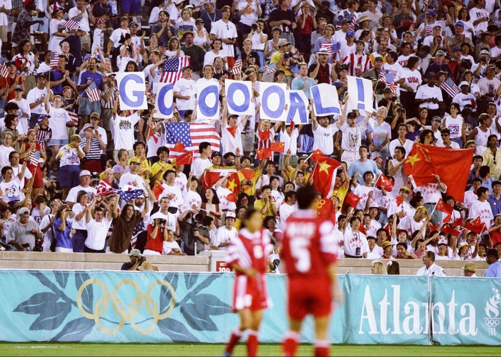 A view of the fans during the USA versus China women's soccer final