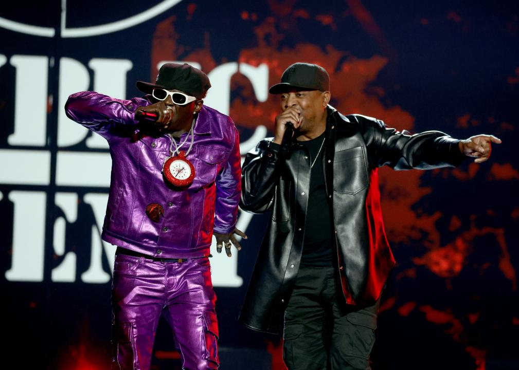 Flavor Flav and Chuck D of Public Enemy perform onstage during A GRAMMY Salute to 50 Years of Hip-Hop.