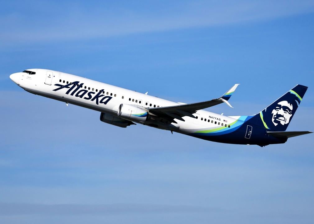  An Alaska Airlines plane takes off from Los Angeles International Airport (LAX).