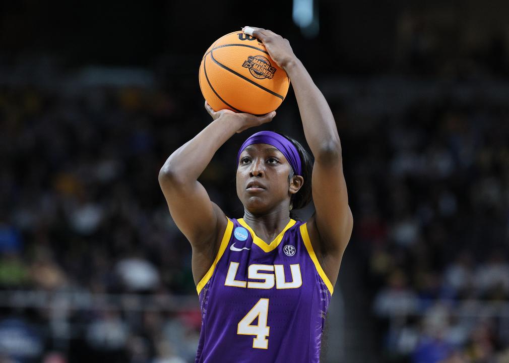 Flau'jae Johnson shoots during the second half of the NCAA Women's Basketball Tournament.