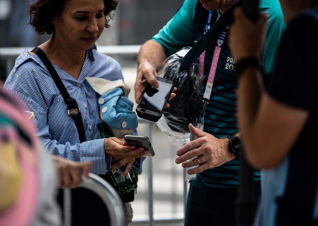 Ticket control at the opening ceremony of the Paris 2024 Olympics.