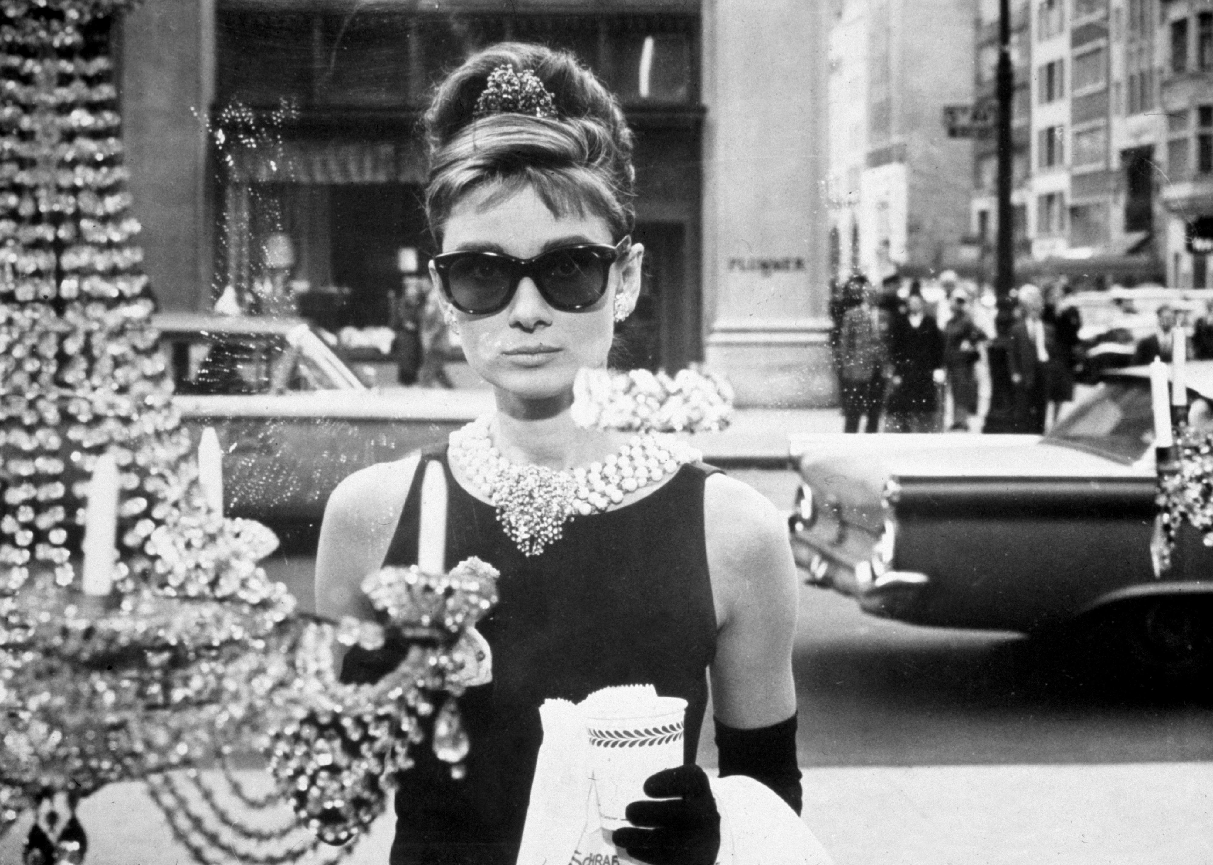 Audrey Hepburn as Holly Golightly in a still from the film, Breakfast at Tiffany's.