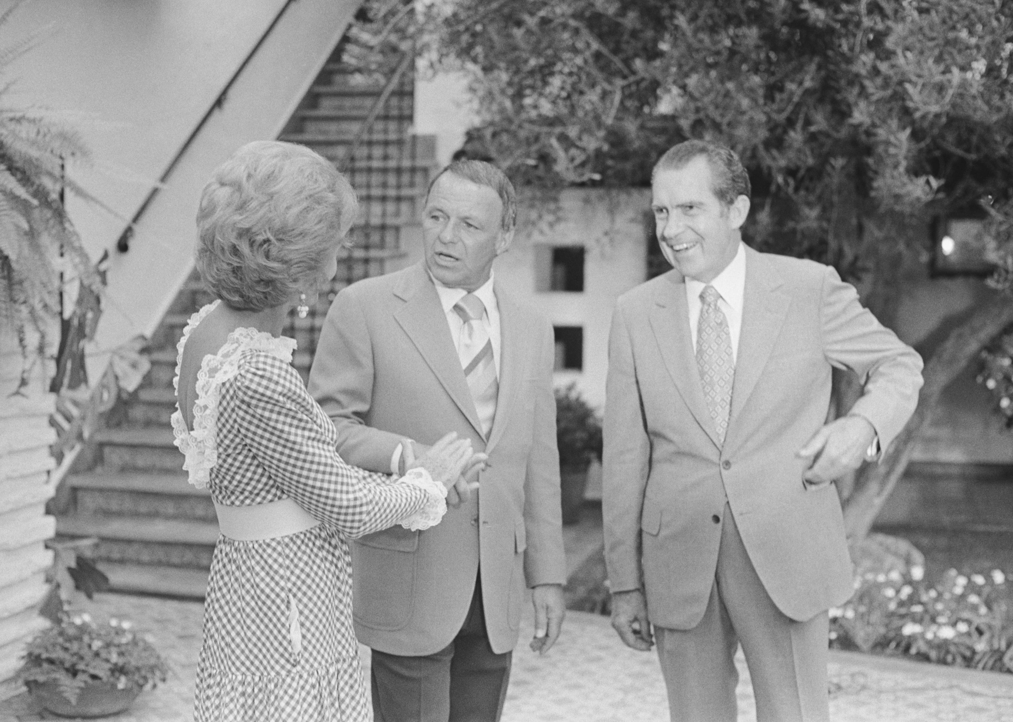 Frank Sinatra at Nixon's White House in California.