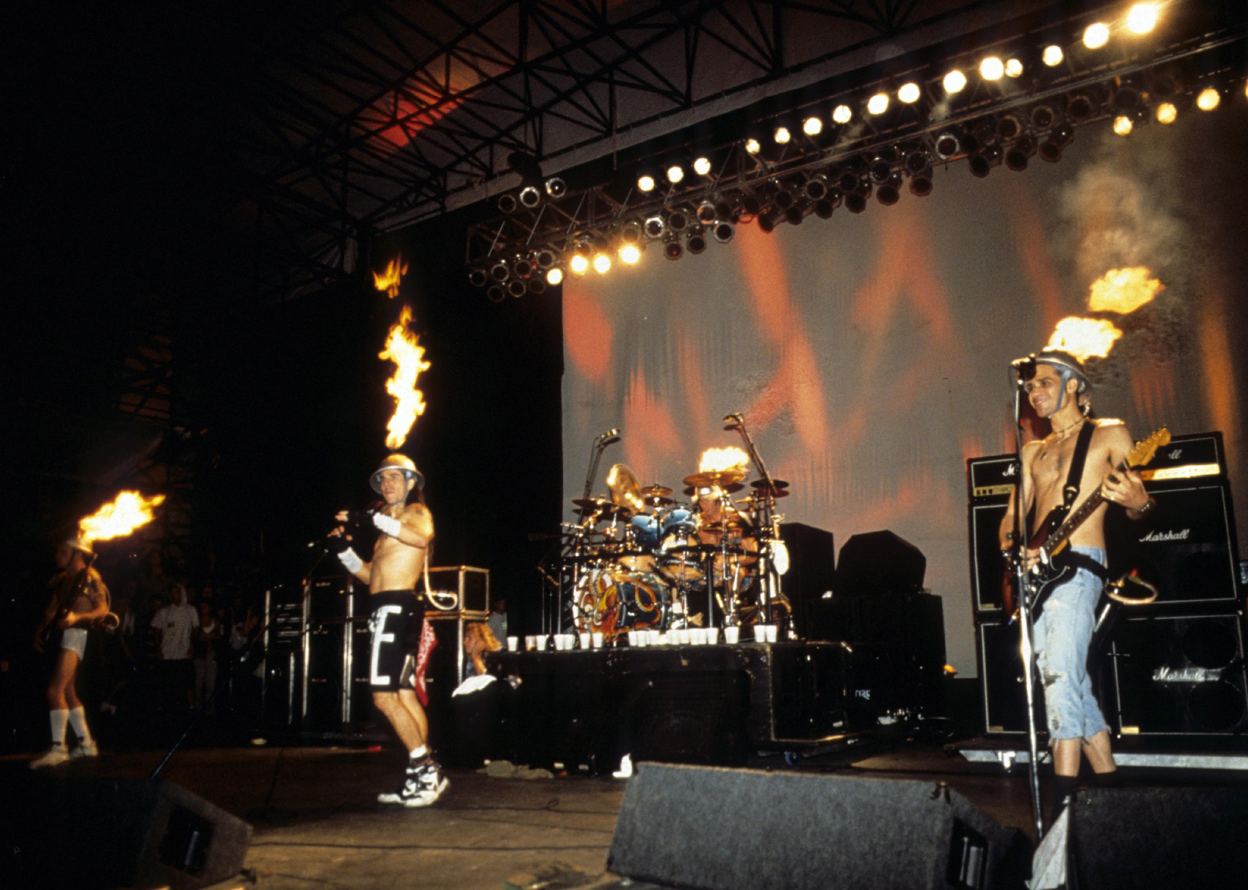 Red Hot Chili Peppers perform at Lollapalooza.