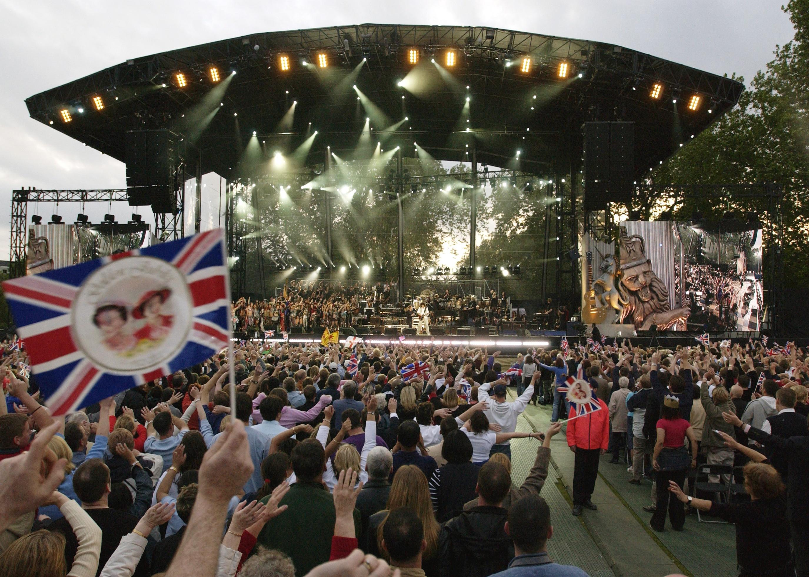 Stage and the audience at the Party at the Palace Concert.