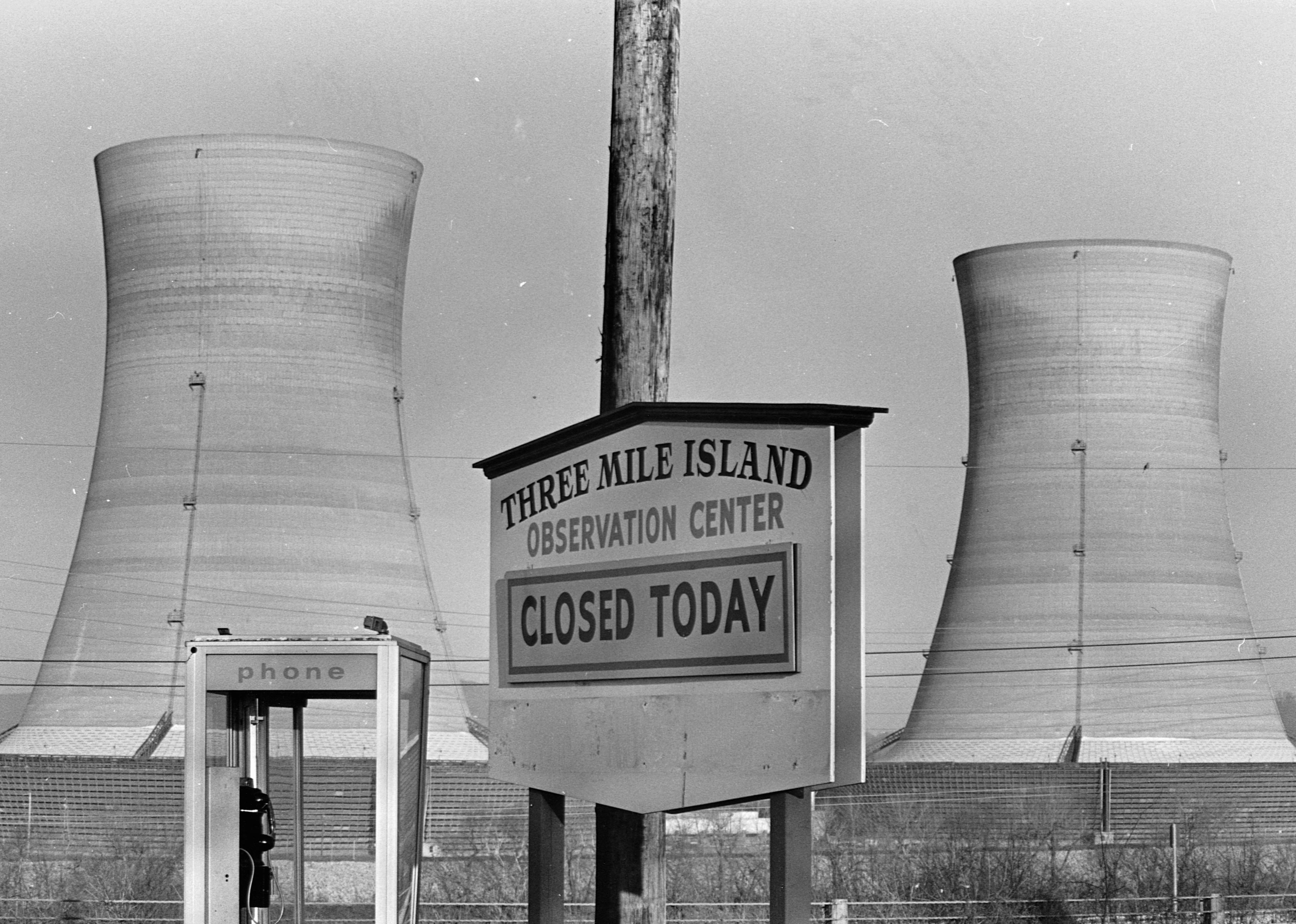 Sign at Three Mile Island Nuclear Plant.