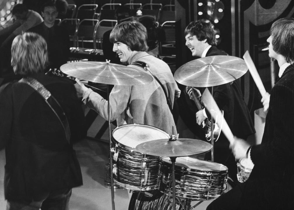 The Beatles rehearse at alpha T.V. studios