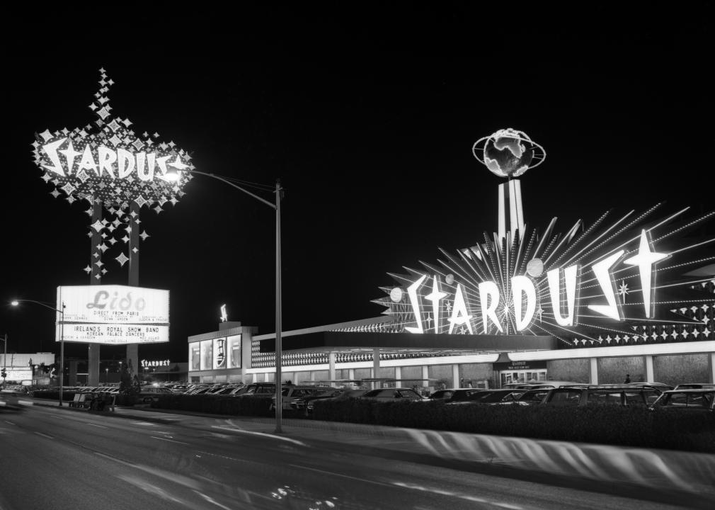 1960s night scene of Stardust Casino