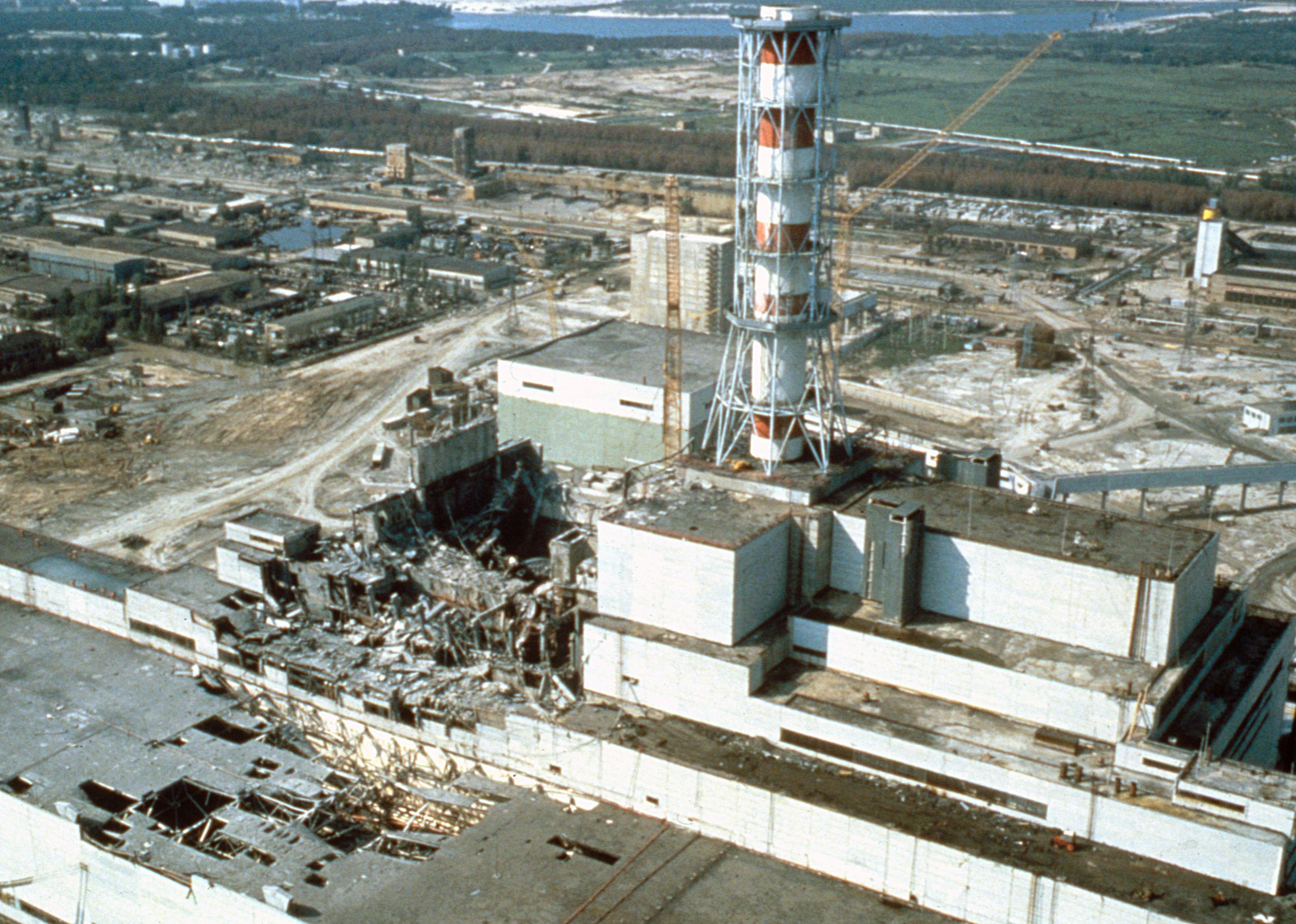 Chernobyl nuclear power plant a few weeks after the disaster. 