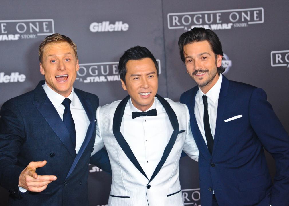 Alan Tudyk, Donnie Yen, and Diego Luna arrive for the premiere of "Rogue One: A Star Wars Story".