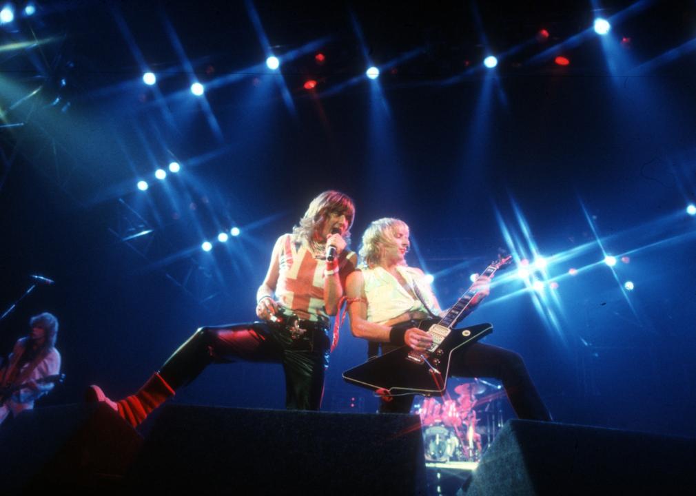 Def Leppard performing in concert in Rochester.