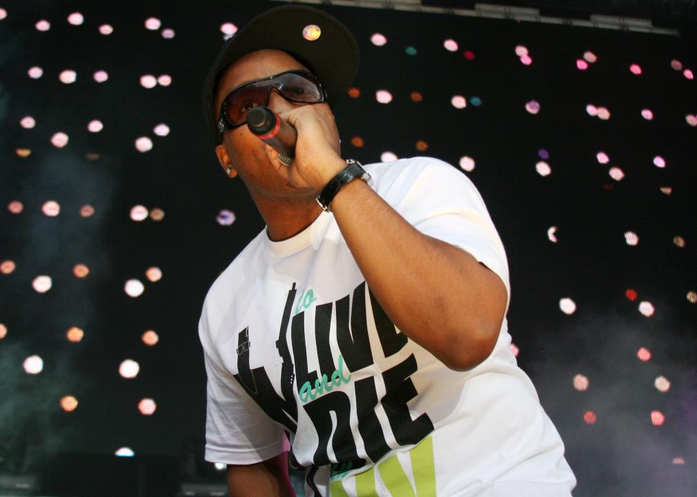 Rapper Mims performs on stage during the Hot 97 Summer Jam.