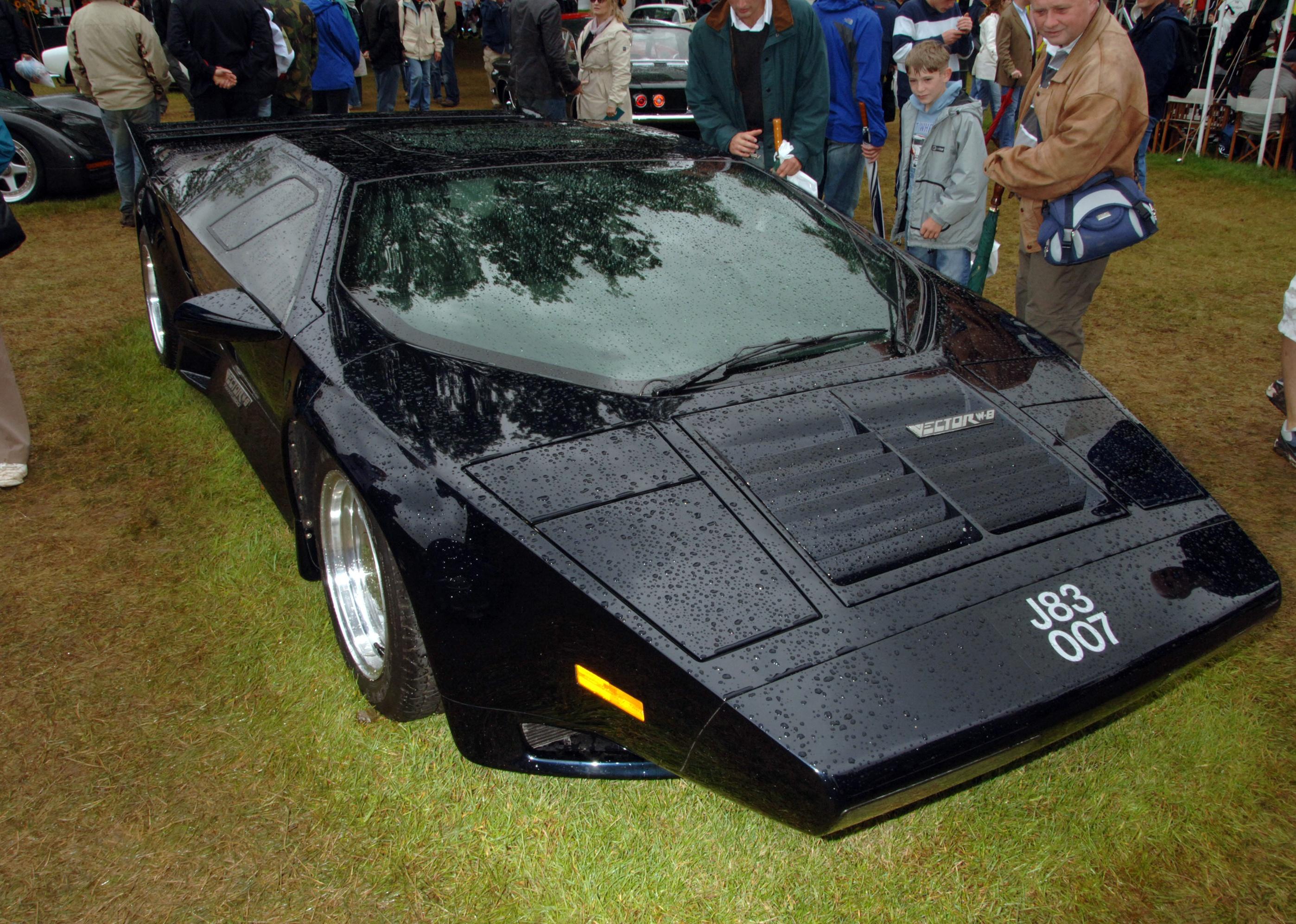 The Vector W8 is displayed at the Goodwood Festival of Speed.
