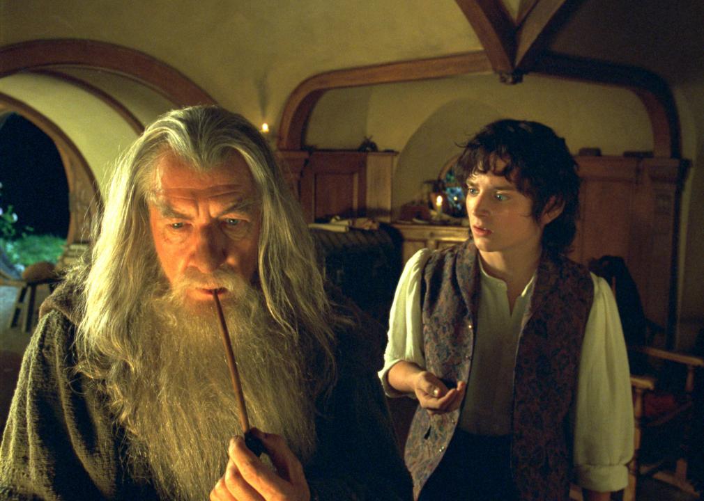 Ian McKellen as Gandalf with Elijah Wood as Frodo in "The Lord of the Rings: The Fellowship of the Ring".