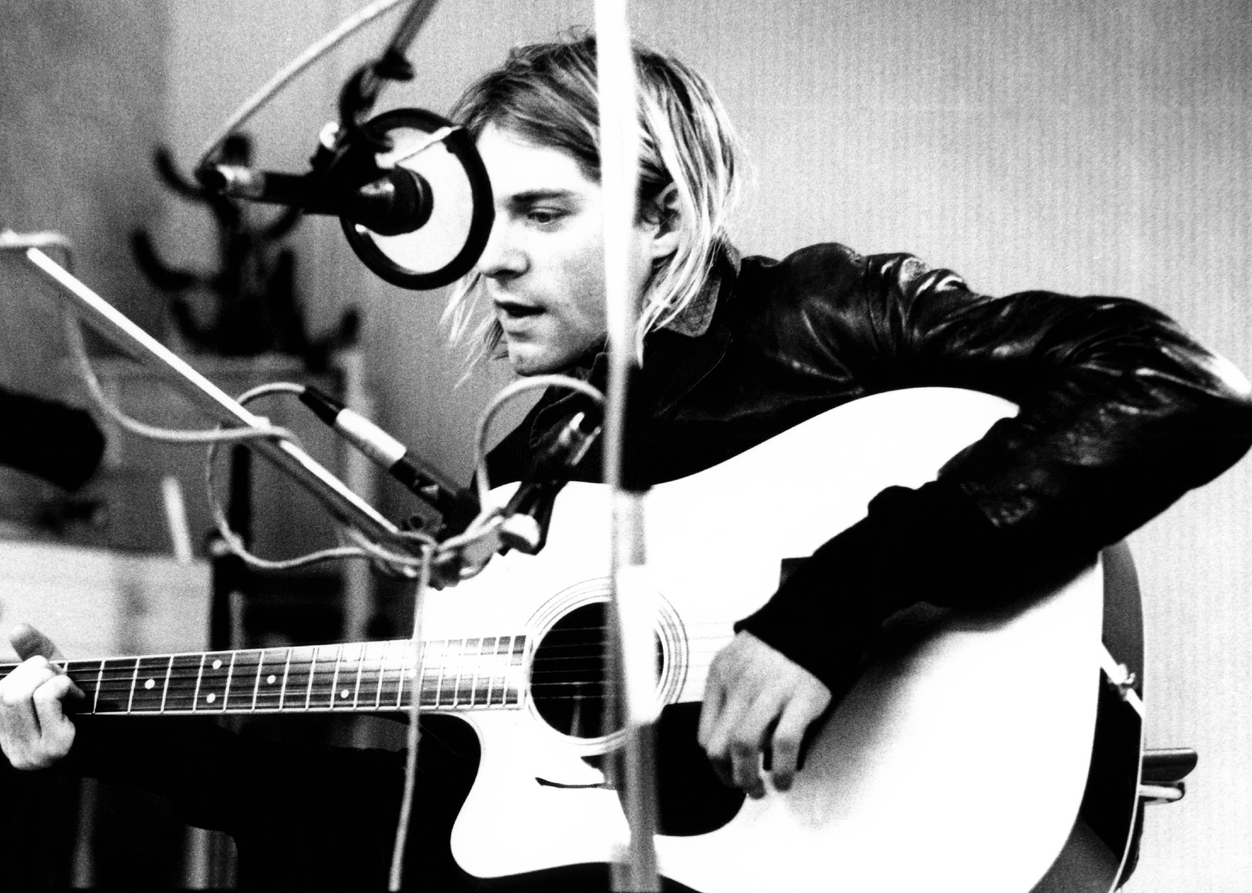 Kurt Cobain recording in Hilversum studios.
