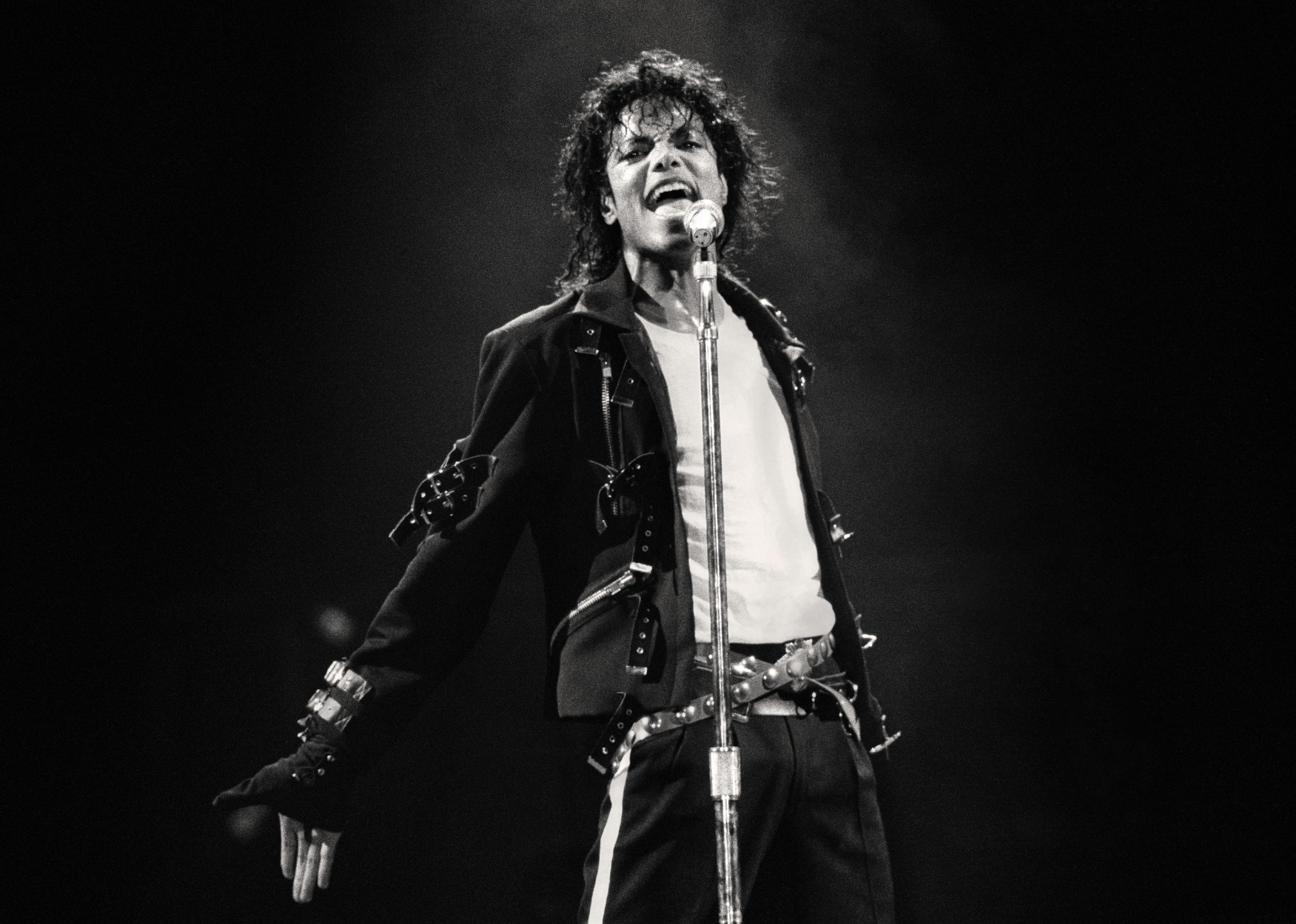 Michael Jackson performs in concert circa 1988. 