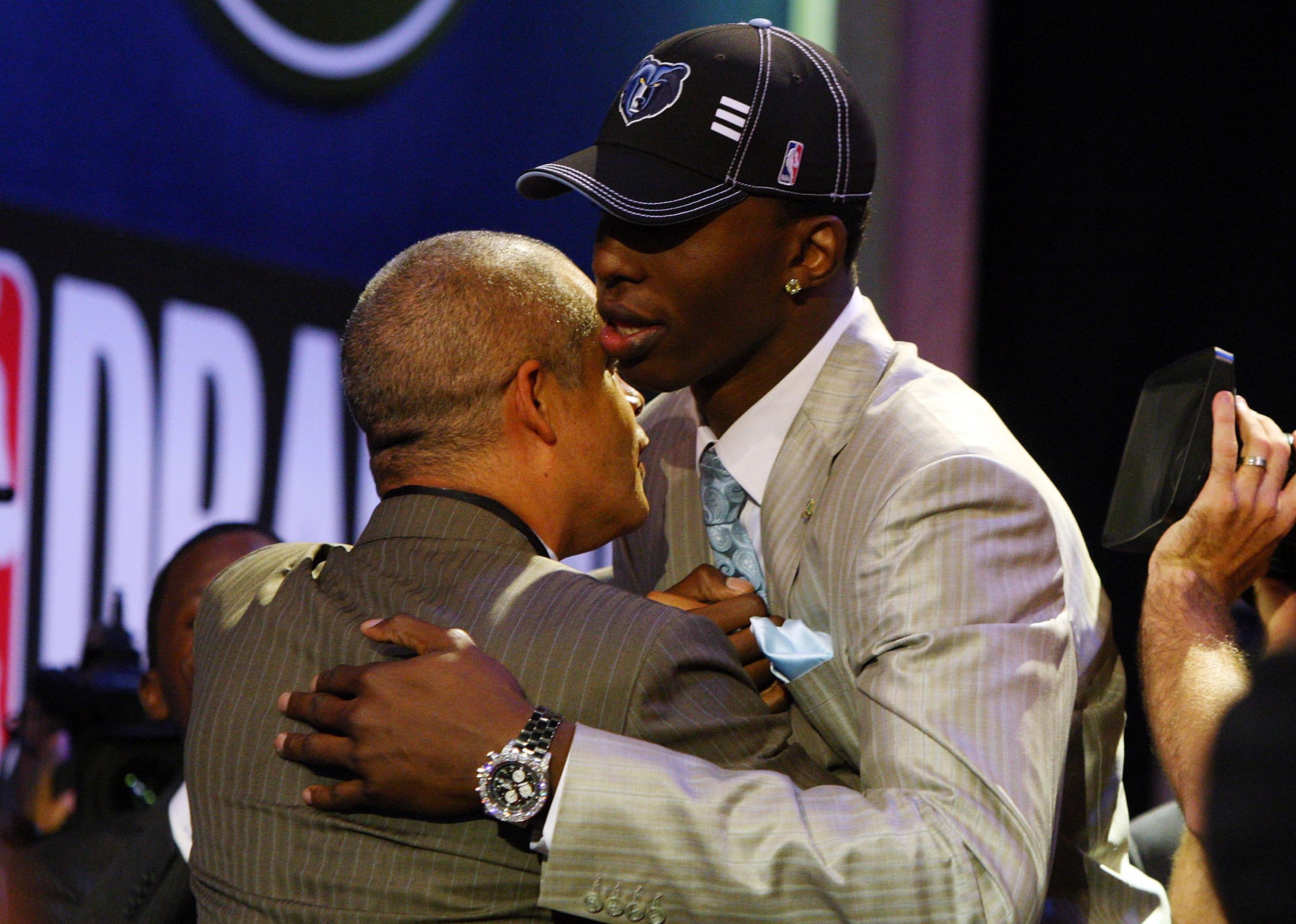 Hasheem Thabeet is congratulated during the 2009 NBA Draft.