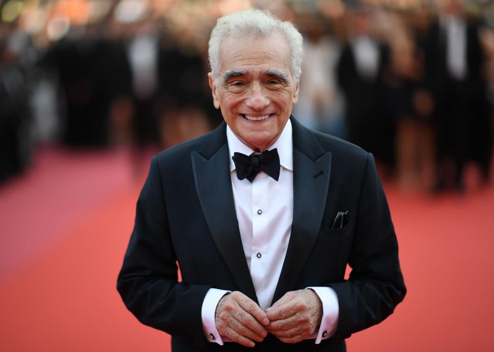 Martin Scorsese poses on the red carpet 