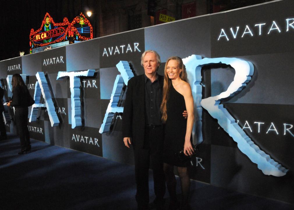 Director James Cameron and his wife, actress Suzy Amis, arrive at the Los Angeles premiere of "Avatar".