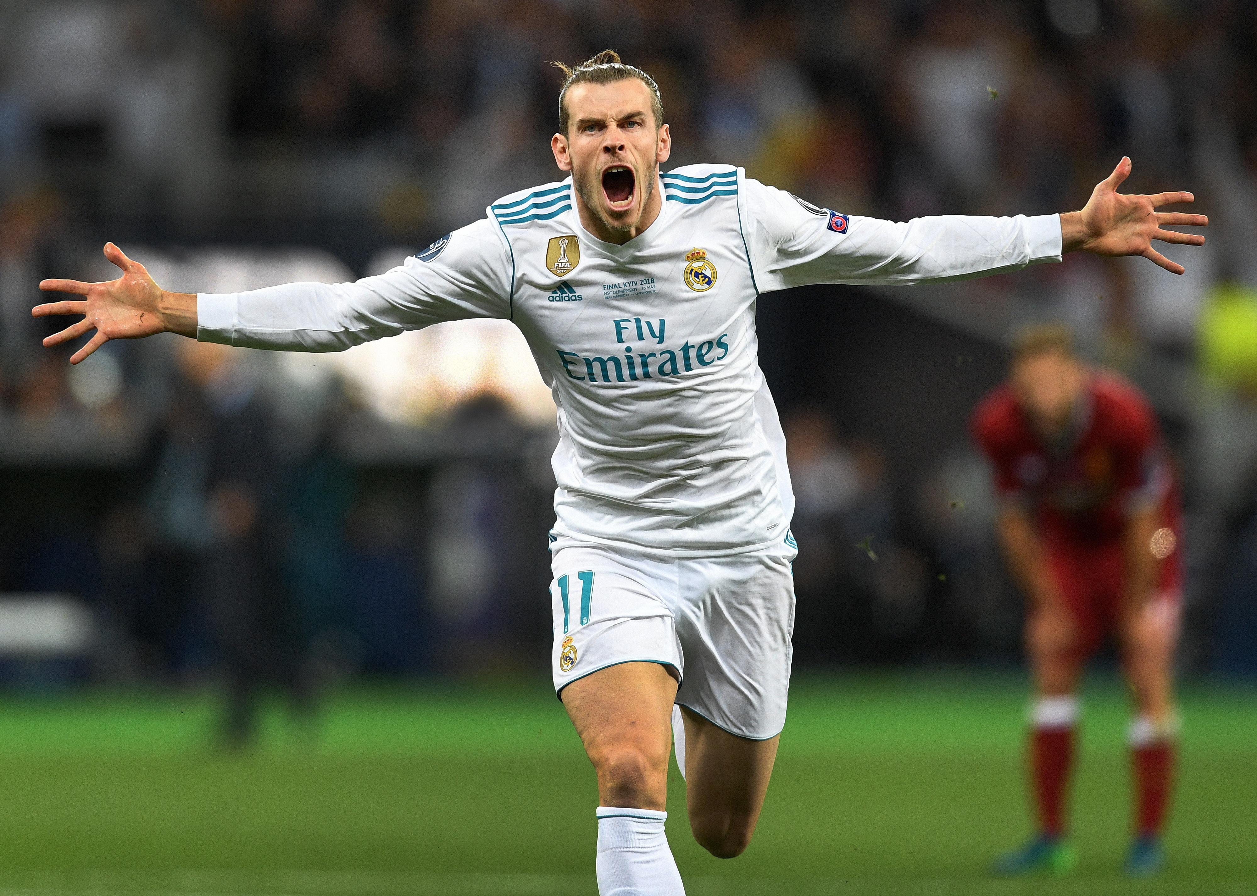 Gareth Bale of Real Madrid celebrates scoring a goal